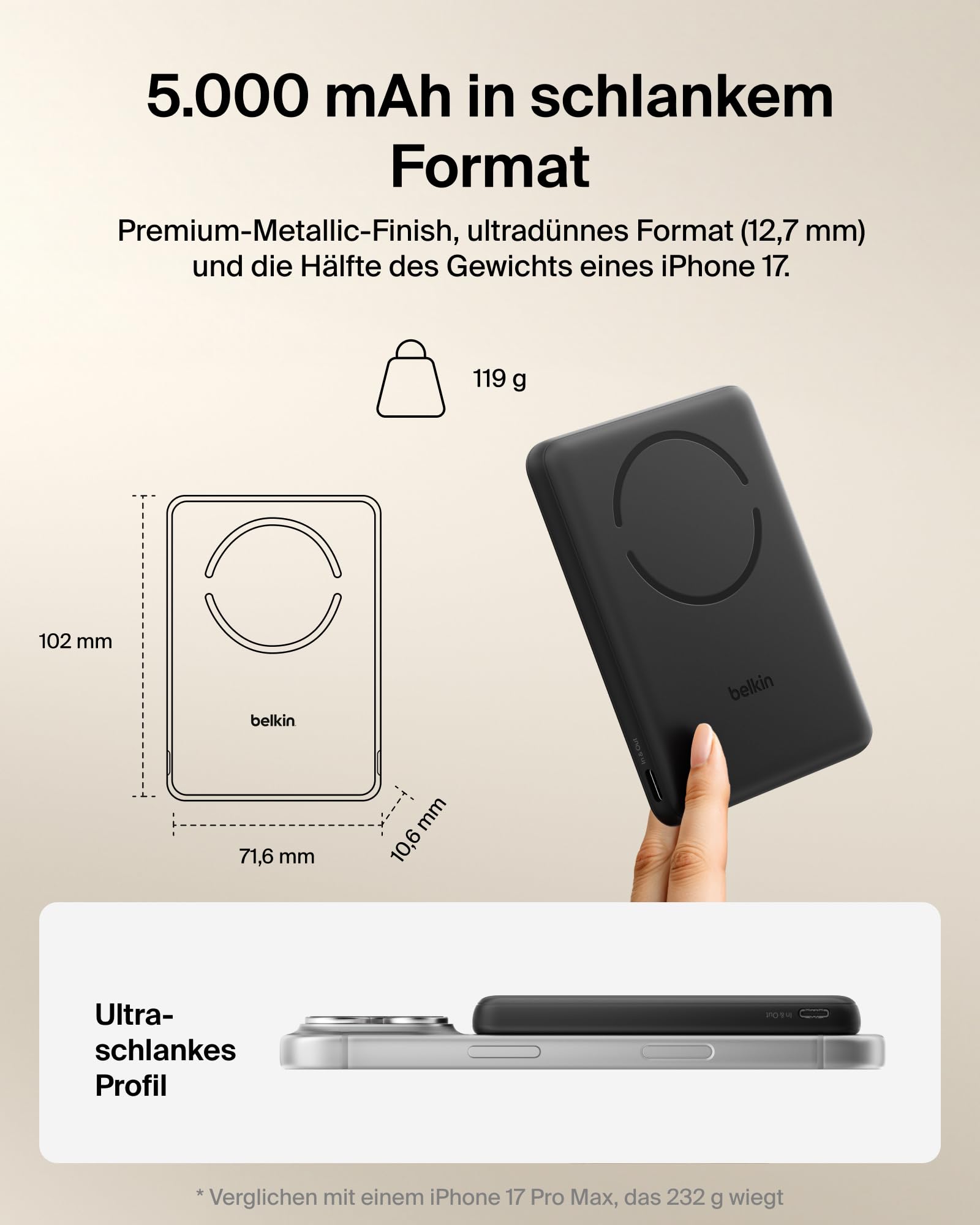 belkin-boostcharge-power-bank-5000mah-magnetisch-qi2-15w-schwarz image 2