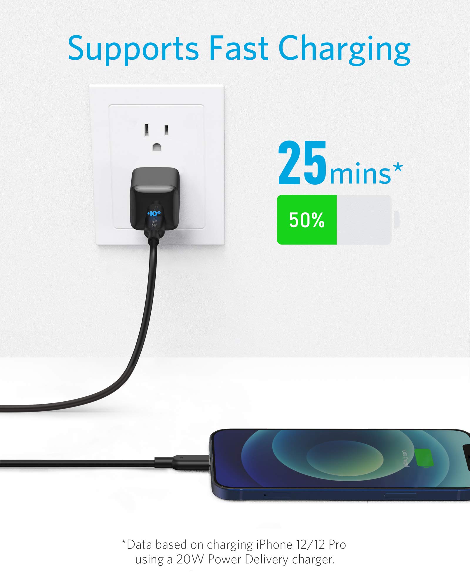 anker-powerline-ii-usb-c-auf-lightning-kabel-3m-mfi-schwarz image 2