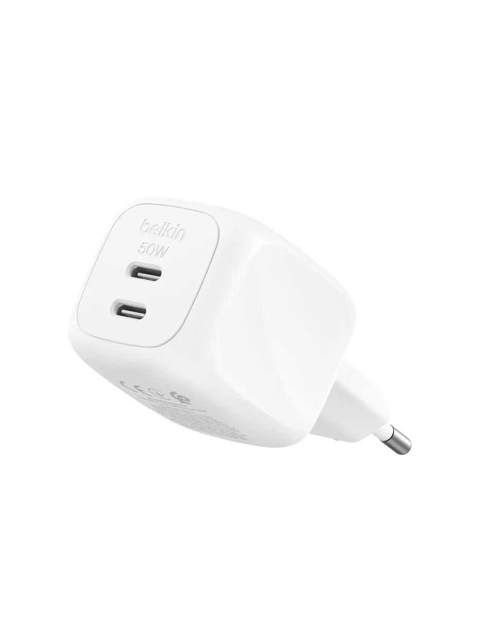 belkin-usb-c-gan-ladeger-t-50w-2-port-mit-pd-3-1-wei image 1