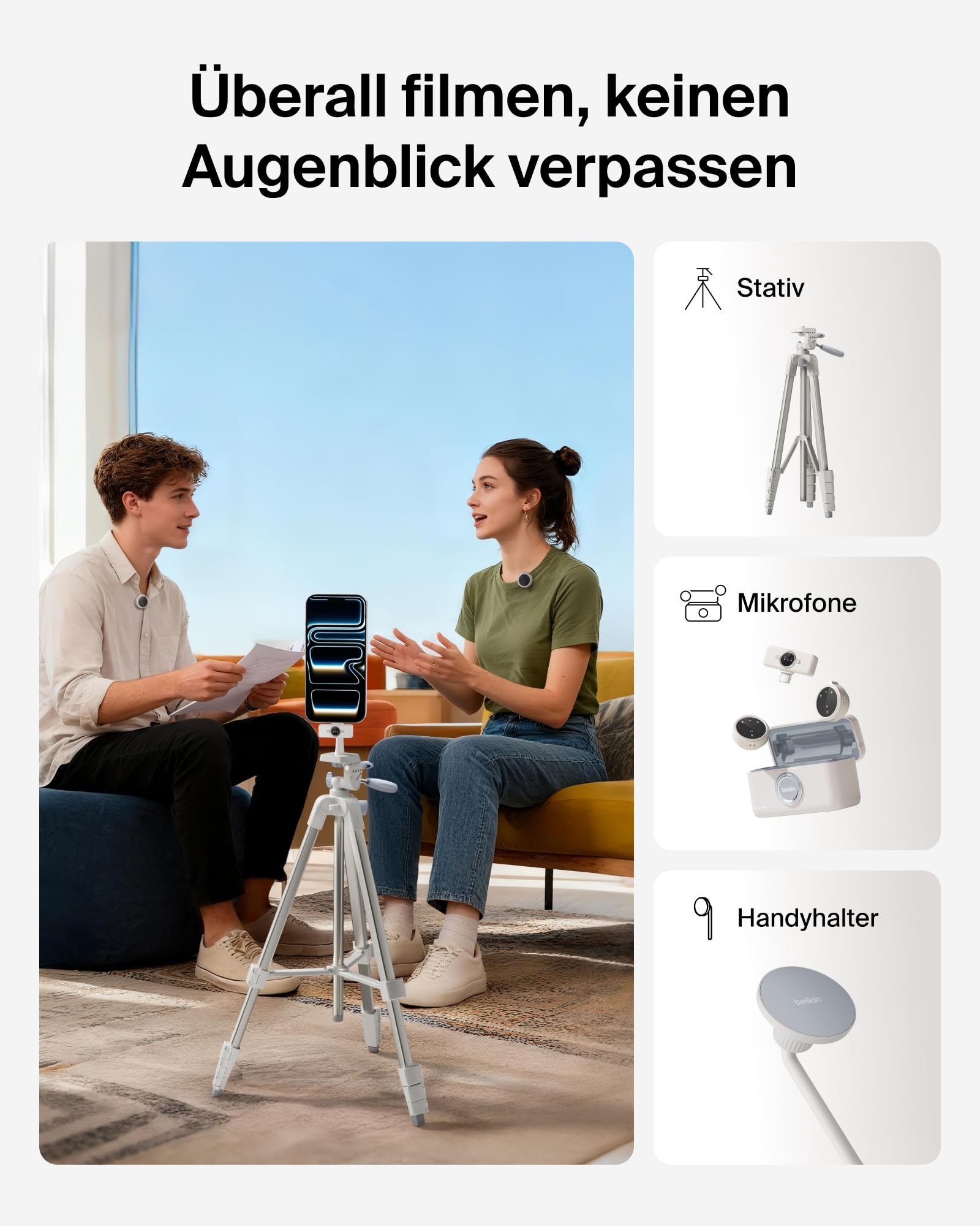 belkin-stage-creator-kit-vlogging-set-mit-stativ-0-43-1-7m-magnet-halter-2x-funk image 2