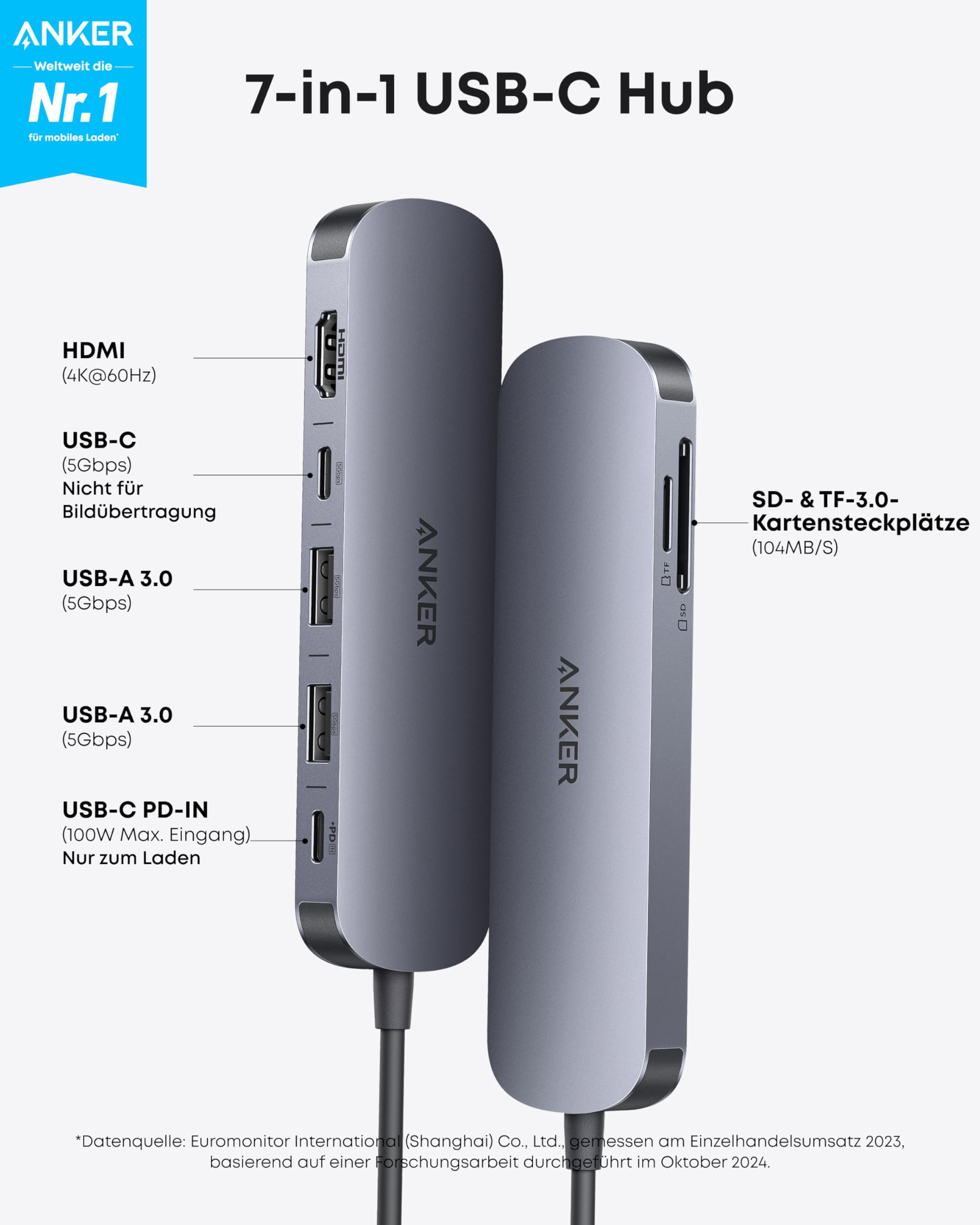 anker-7-in-1-usb-c-hub-mit-4k-60hz-hdmi-85w-pd-schwarz image 2