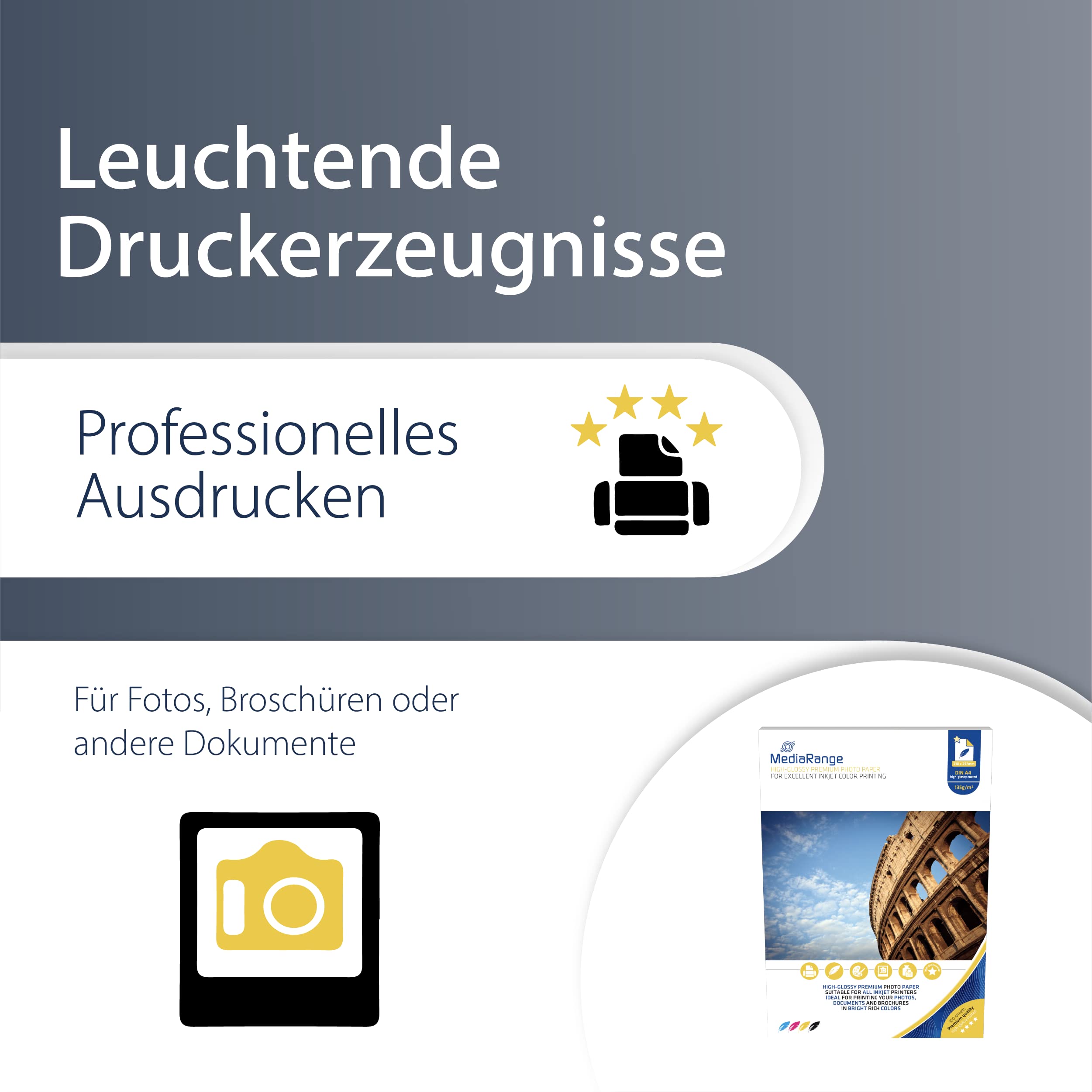 mediarange-fotopapier-hochglanz-135-g-m-a4-100-blatt-inkjet image 3