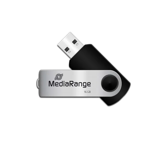 mediarange-usb-stick-usb-2-0-16gb-schwarz-drehkappe image 1