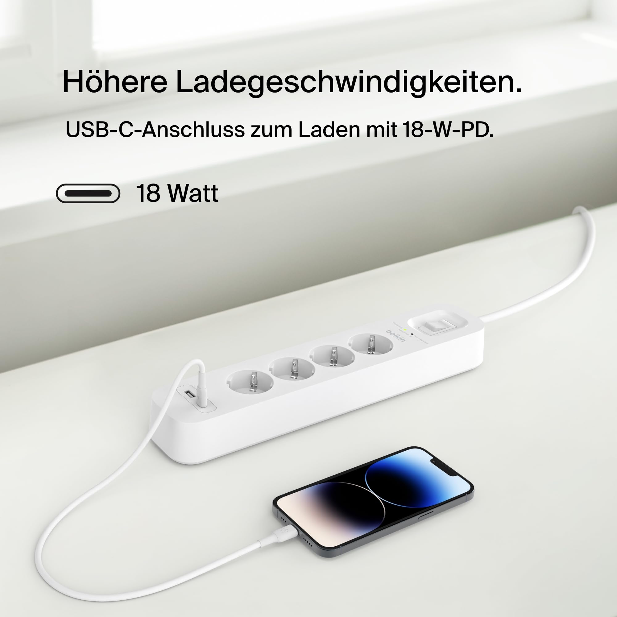 belkin-4-fach-steckdosenleiste-mit-berspannungsschutz-usb-c-usb-a-2m-525j image 3