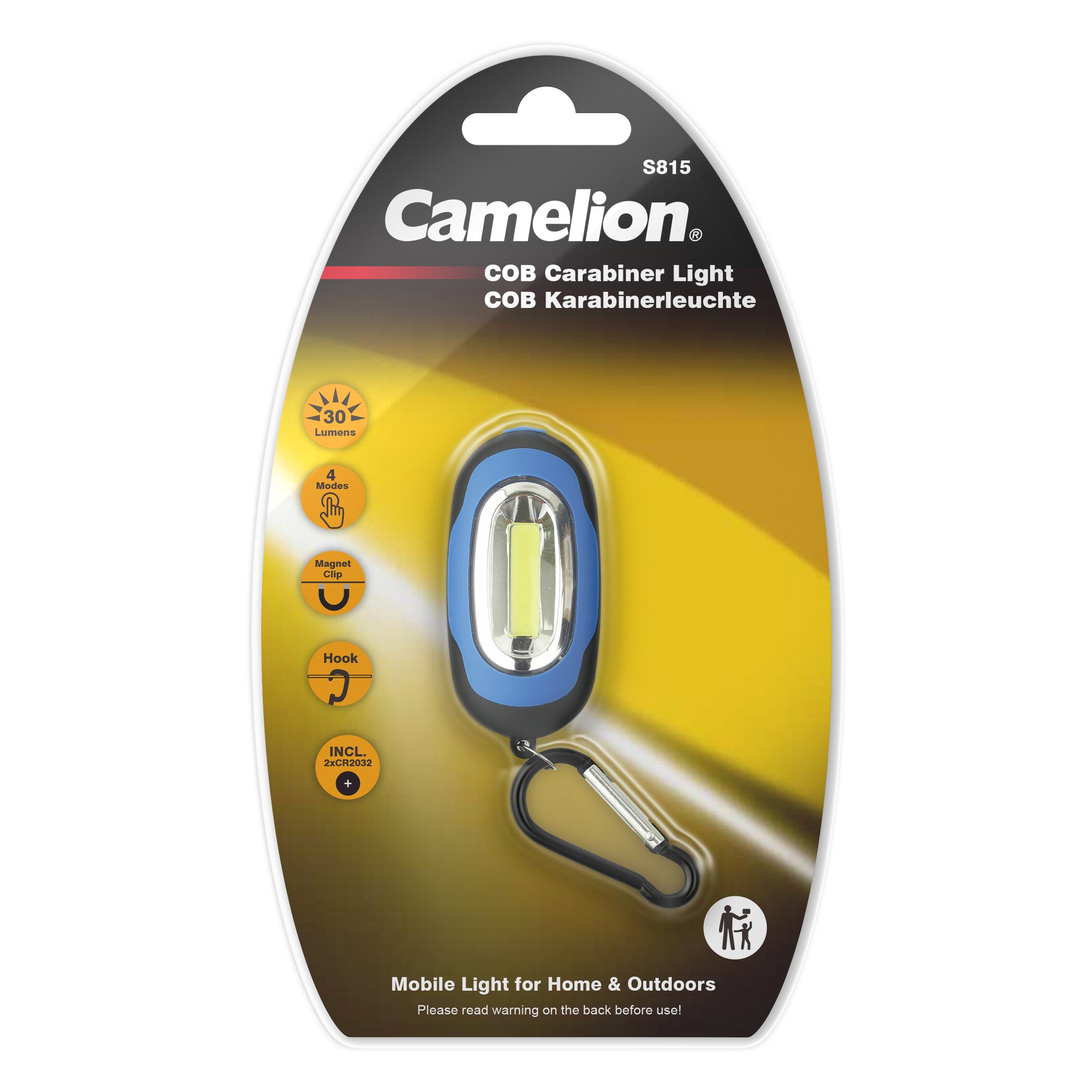 camelion-s815-db-cob-karabinerlampe-mit-karabinerhaken image 1
