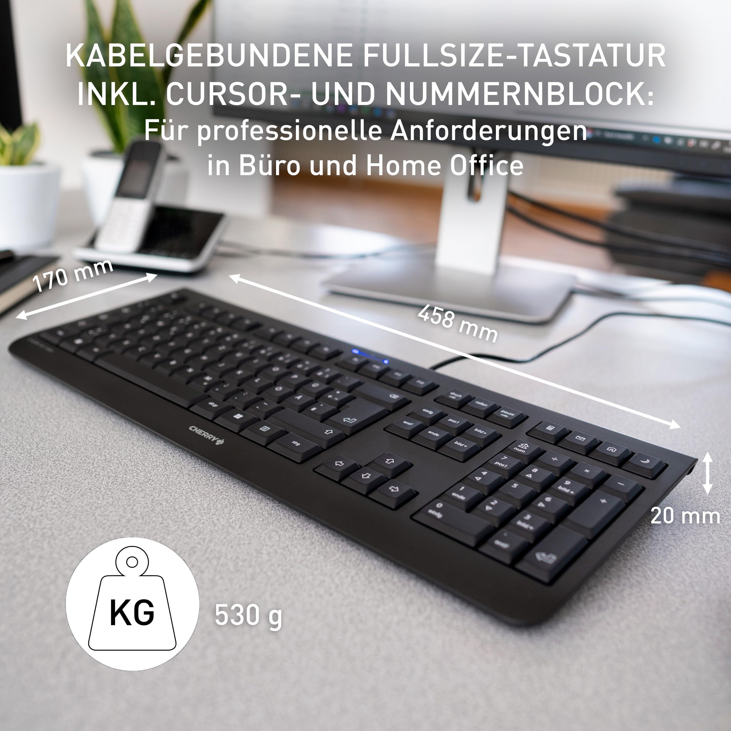 cherry-kc-1000-usb-tastatur-qwertz-flach-schwarz-mit-nummernblock image 2