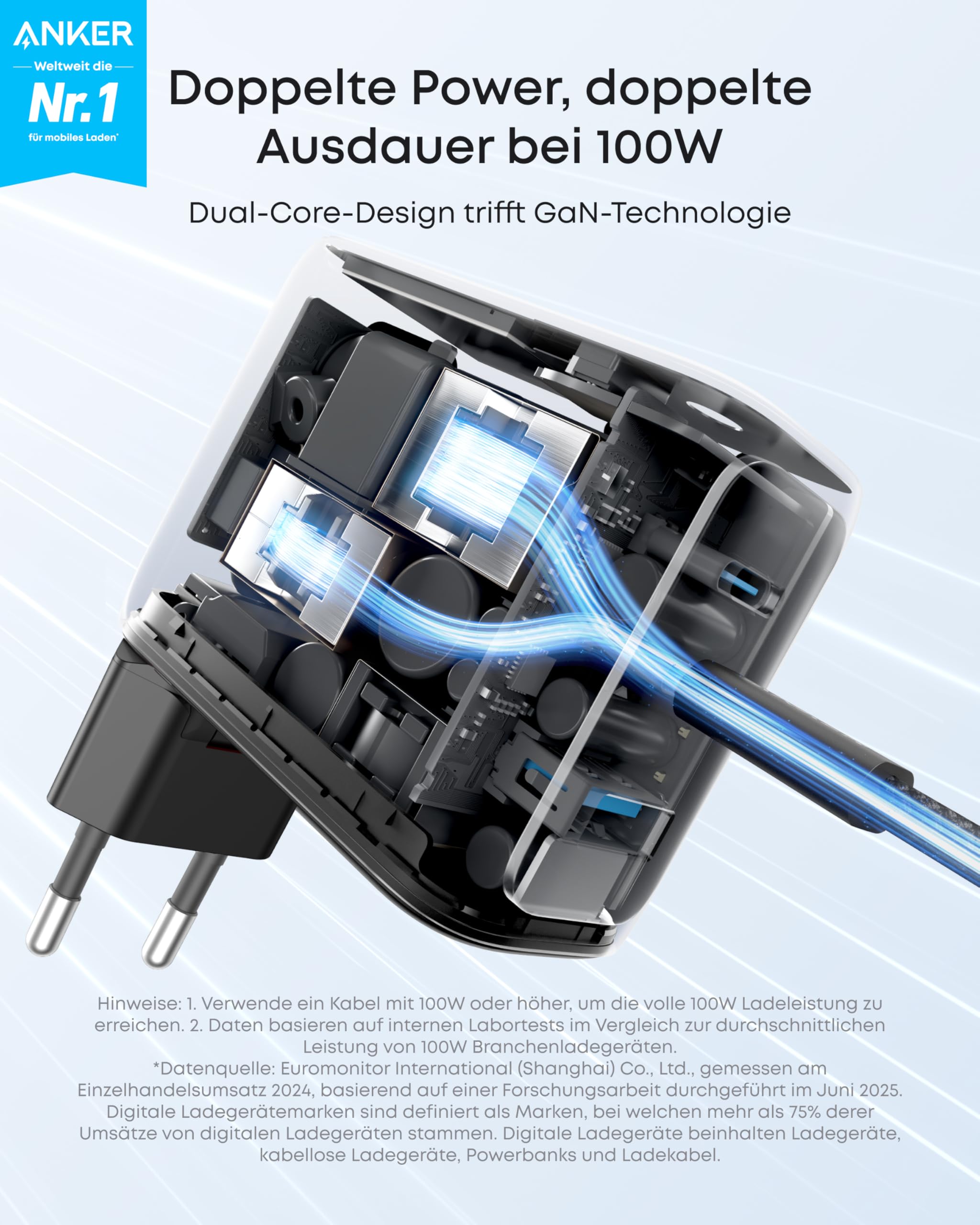anker-100w-usb-c-ladeger-t-3-port-gan-mit-smart-display image 2