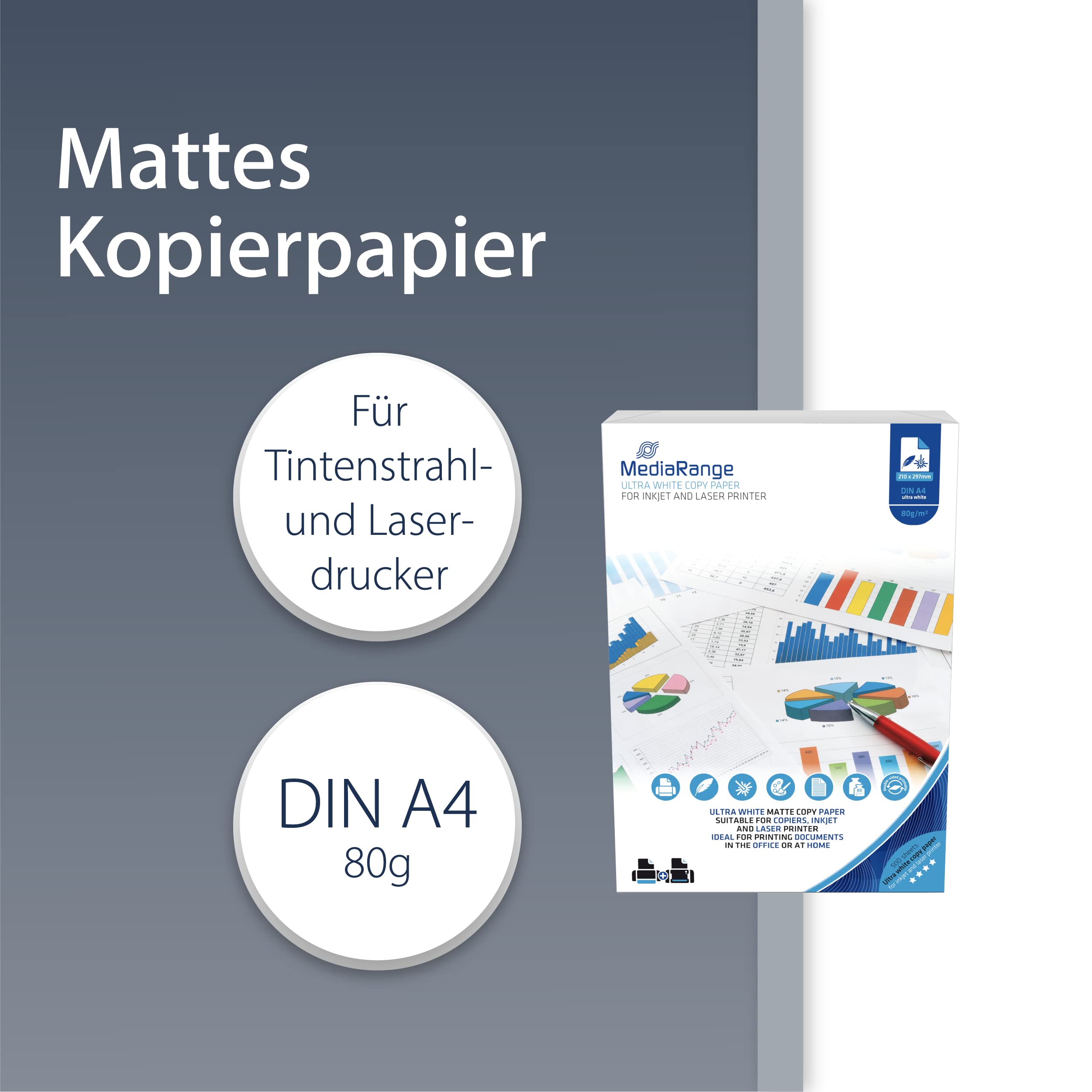 mediarange-kopierpapier-a4-80g-500-blatt-wei image 2