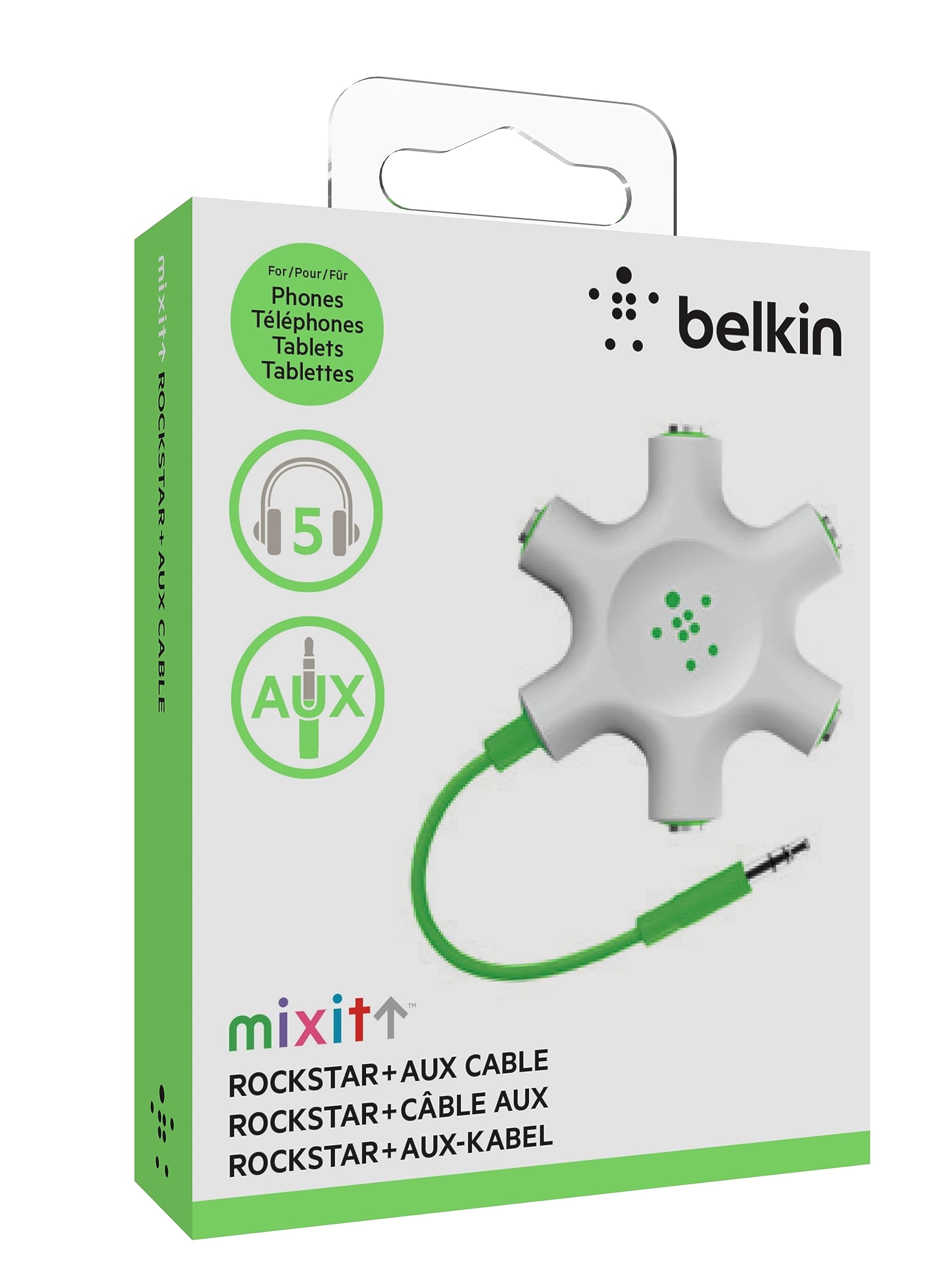 belkin-rockstar-f8z274bt-5-fach-kopfh-rer-splitter-3-5-mm-gr-n-wei image 2