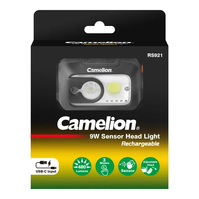 camelion-rs921-cbh-9w-led-sensorleuchte-akku-480-lumen image 1