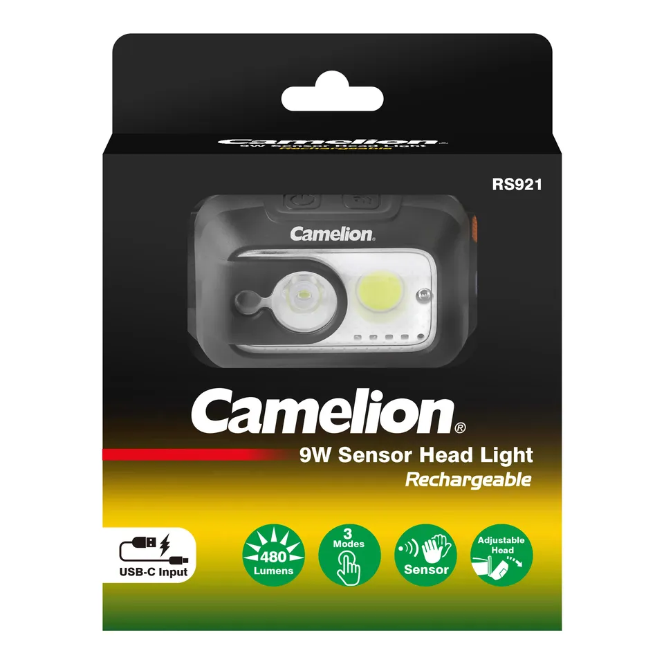 camelion-rs921-cbh-stirnlampe-9w-mit-sensor image 1