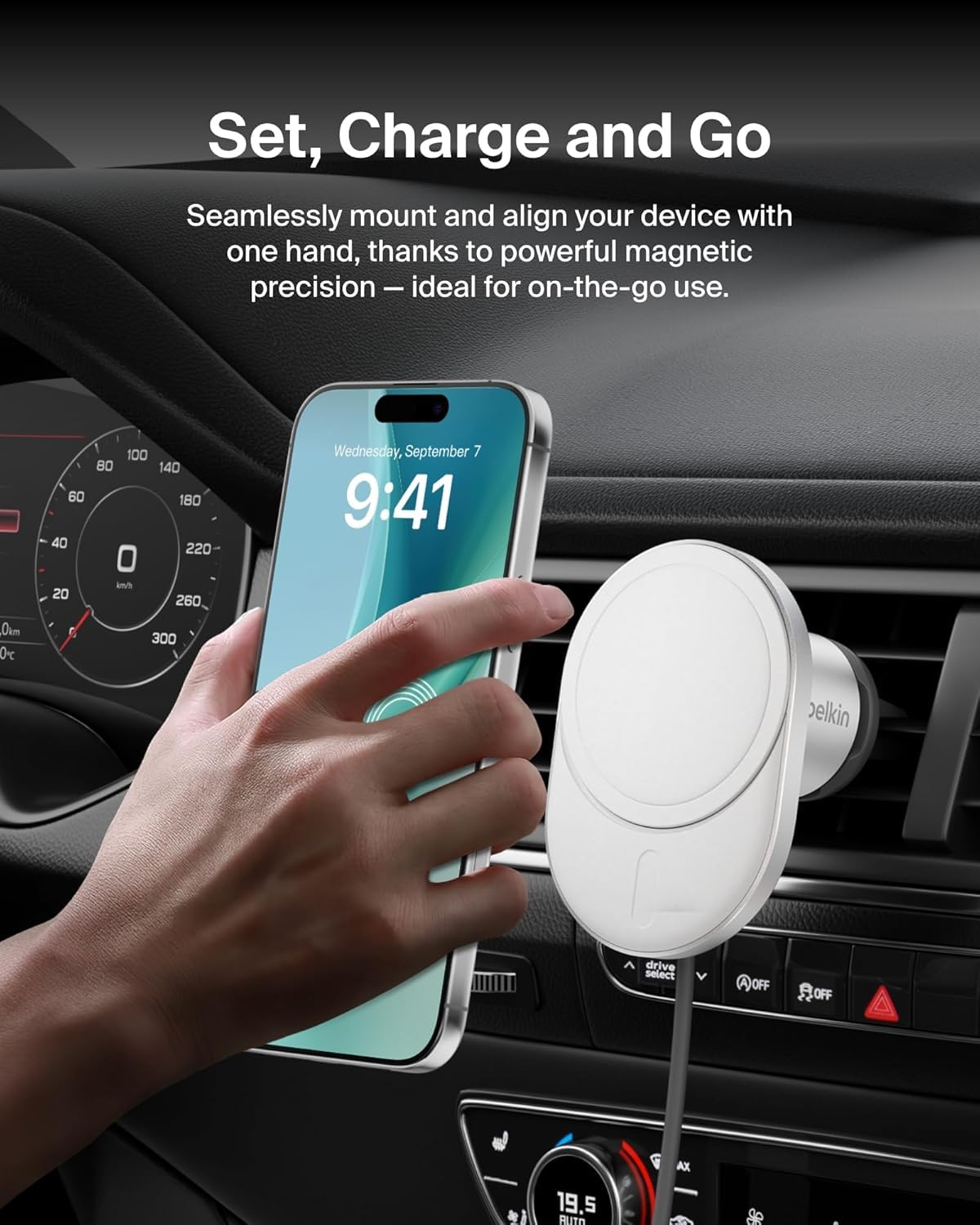 belkin-boostcharge-pro-qi2-magnetisches-kabelloses-kfz-ladeger-t-15w-mit-l-ftung image 2