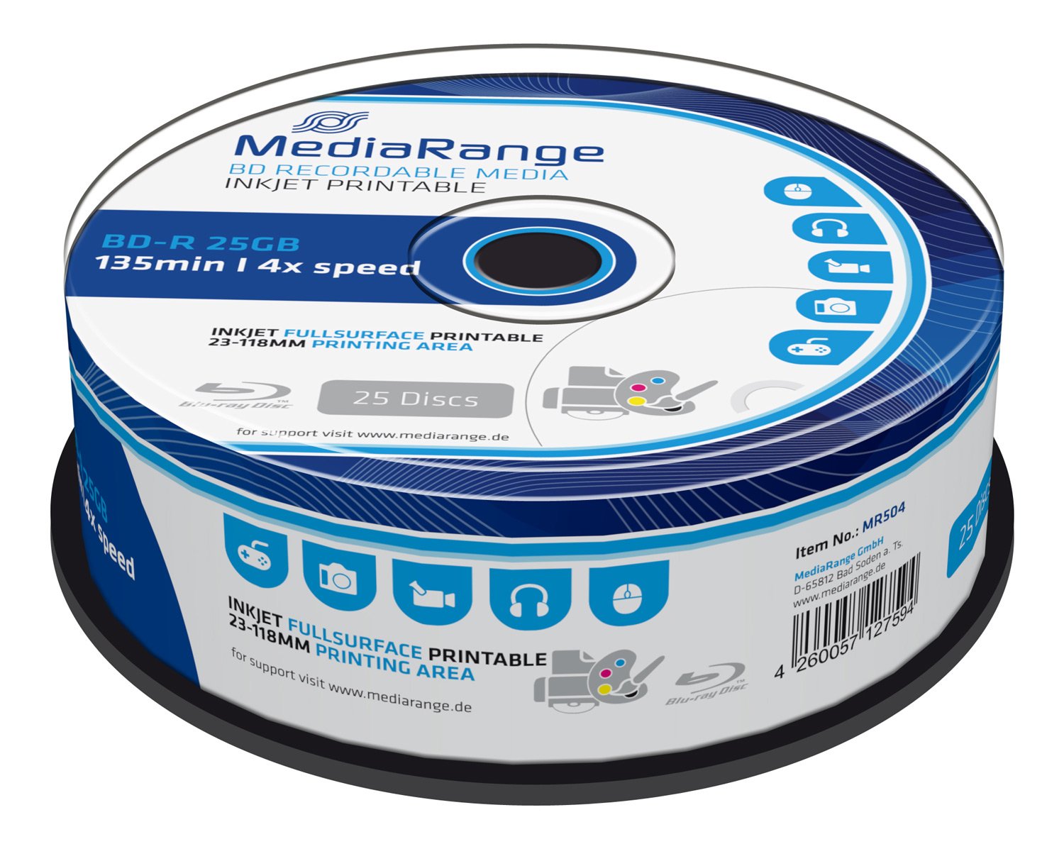 mediarange-bd-r-25-gb-4x-inkjet-bedruckbar-10er-cakebox image 6