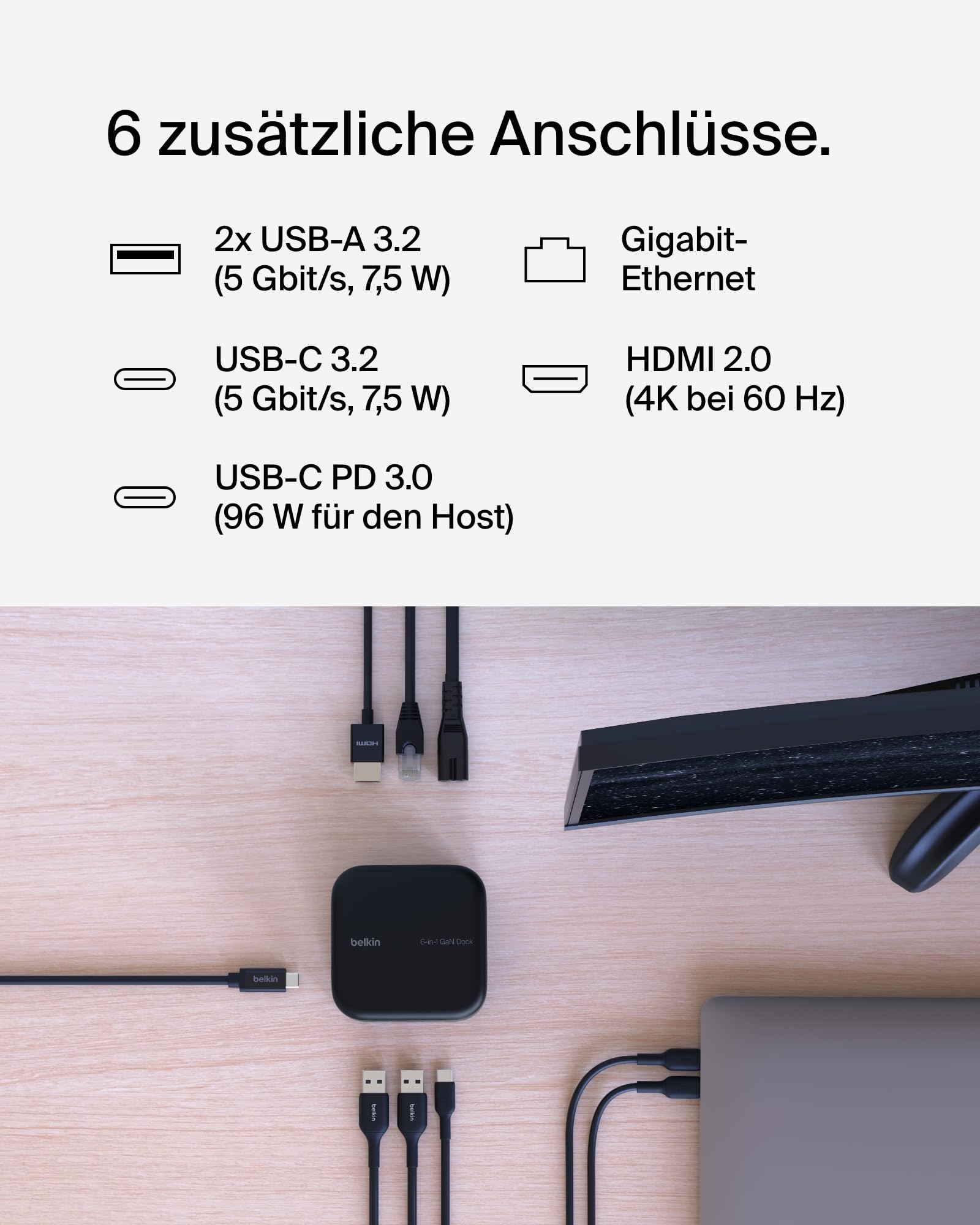 belkin-connect-usb-c-6-in-1-core-gan-docking-station-130w-mit-hdmi-4k60 image 2
