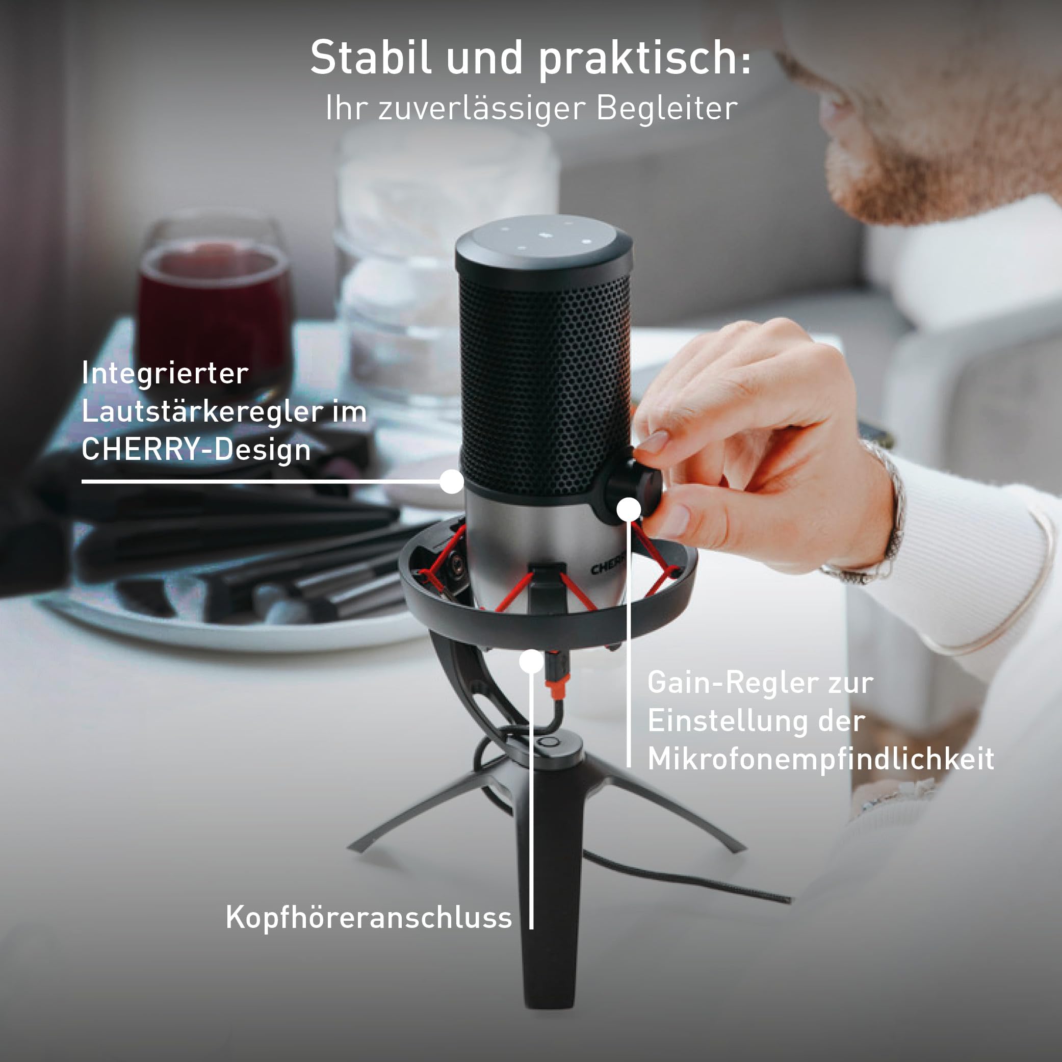cherry-um-6-0-advanced-usb-mikrofon-f-r-streaming-und-podcast-schwarz-silber image 5