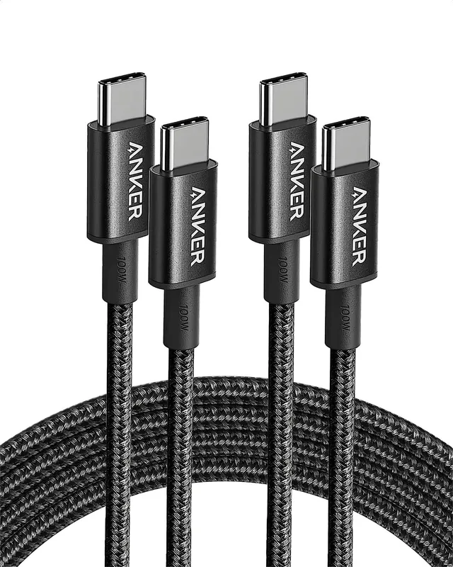 anker-100w-usb-c-kabel-2x-1-8m-pd-3-0-nylon-schwarz image 1