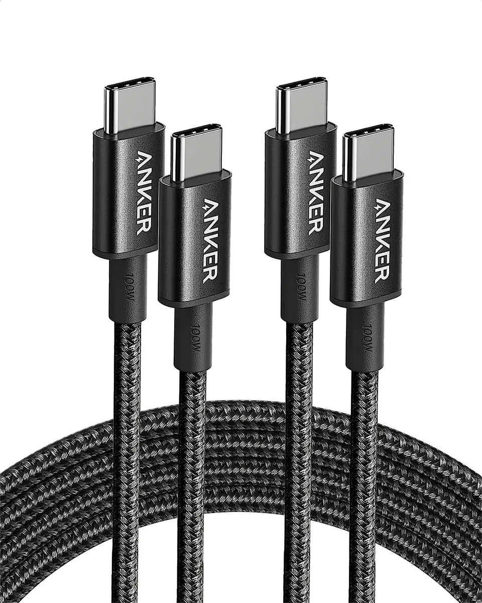 anker-100w-usb-c-kabel-2x-1-8m-pd-3-0-nylon-schwarz image 1