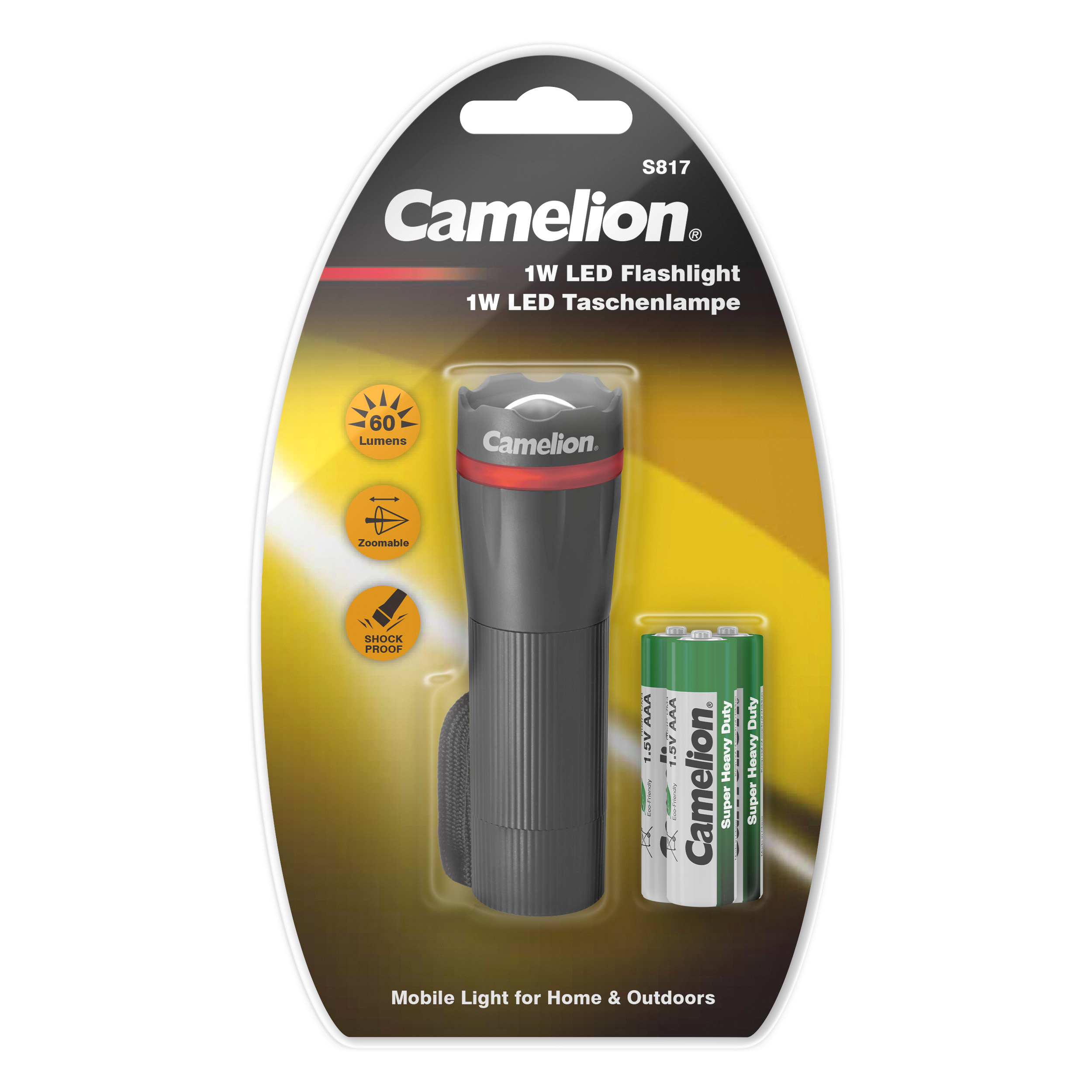 camelion-s817-db-led-taschenlampe-mit-zoom-1-watt-gummiertes-plastik image 1