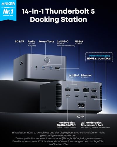 anker-prime-tb5-docking-station-14-ports-thunderbolt-5-140w-8k image 8