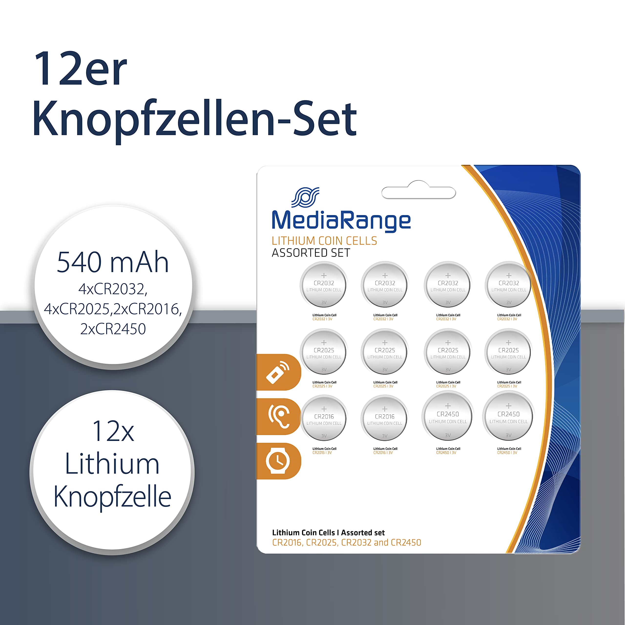 mediarange-lithium-knopfzellen-set-12er-pack-cr2016-cr2025-cr2032-cr2450 image 2