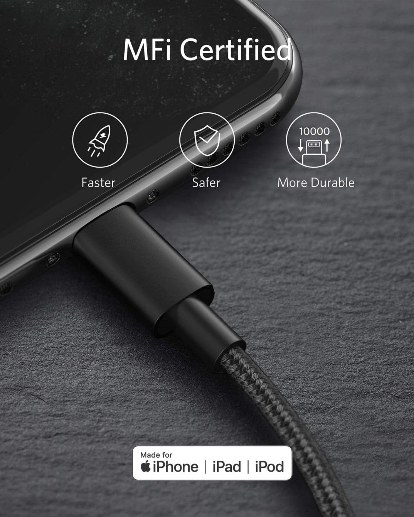 anker-331-usb-c-auf-lightning-kabel-100cm-nylon-schwarz image 4
