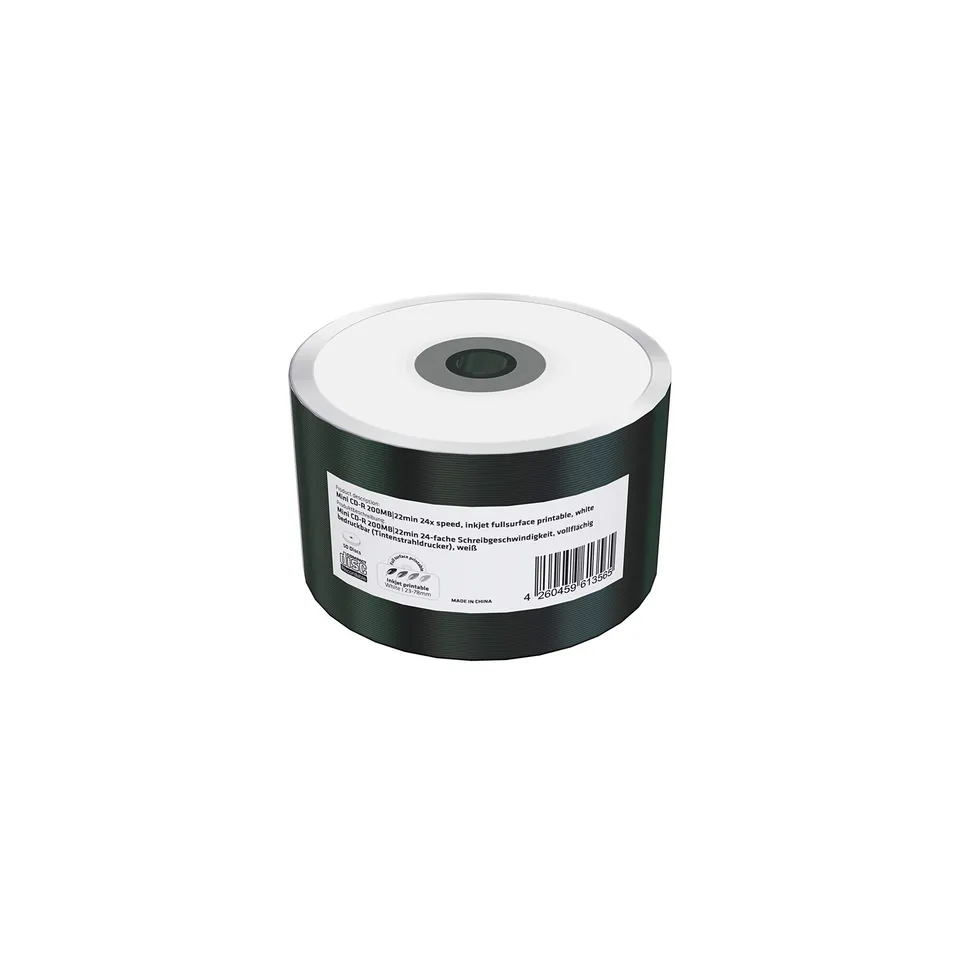 mediarange-mini-cd-r-80mm-200mb-50er-pack-inkjet-bedruckbar image 1