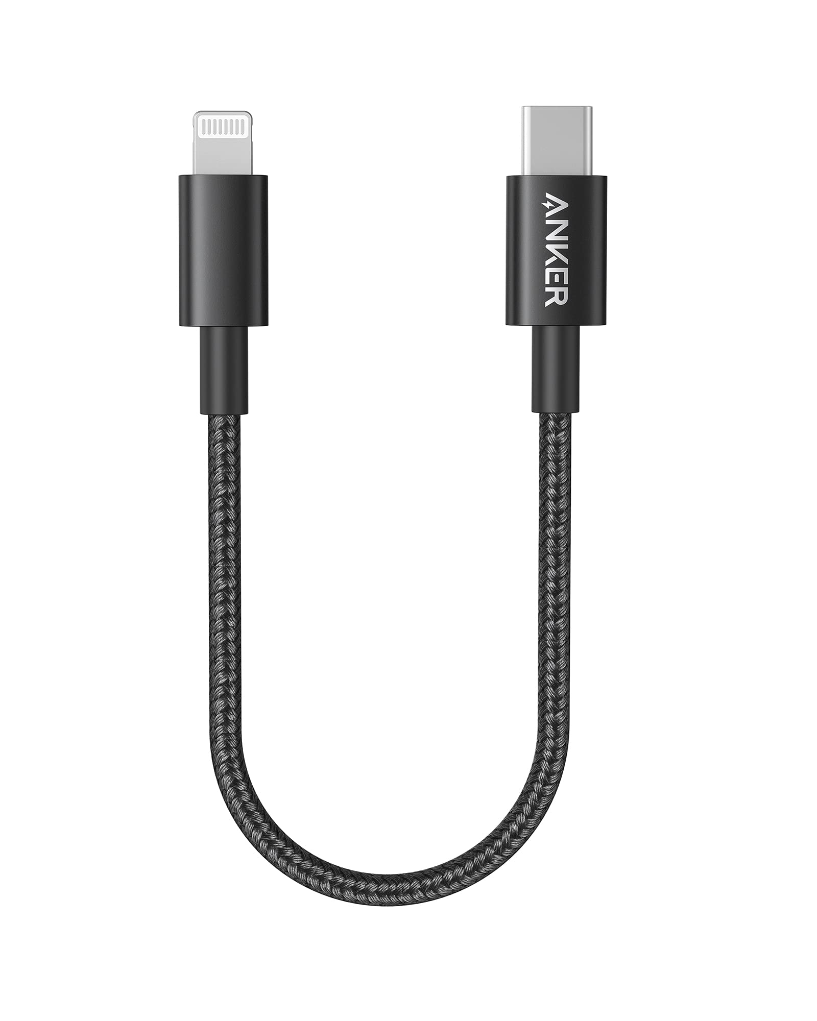 anker-331-usb-c-auf-lightning-kabel-30-cm-mfi-nylon-schwarz image 1