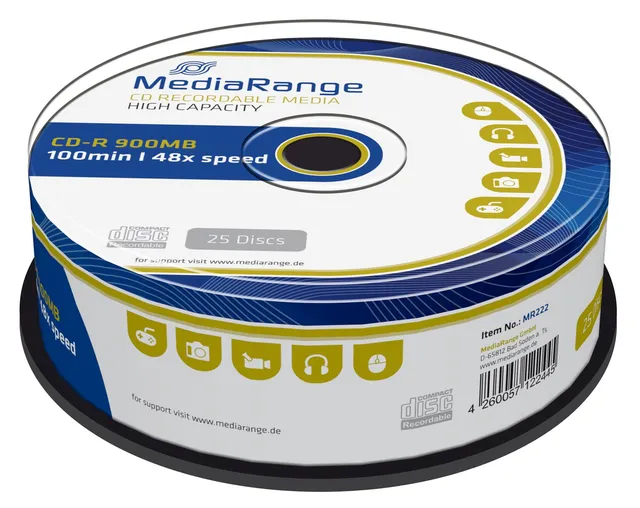 mediarange-cd-r-900mb-100-min-25er-pack-48x-speicher image 1
