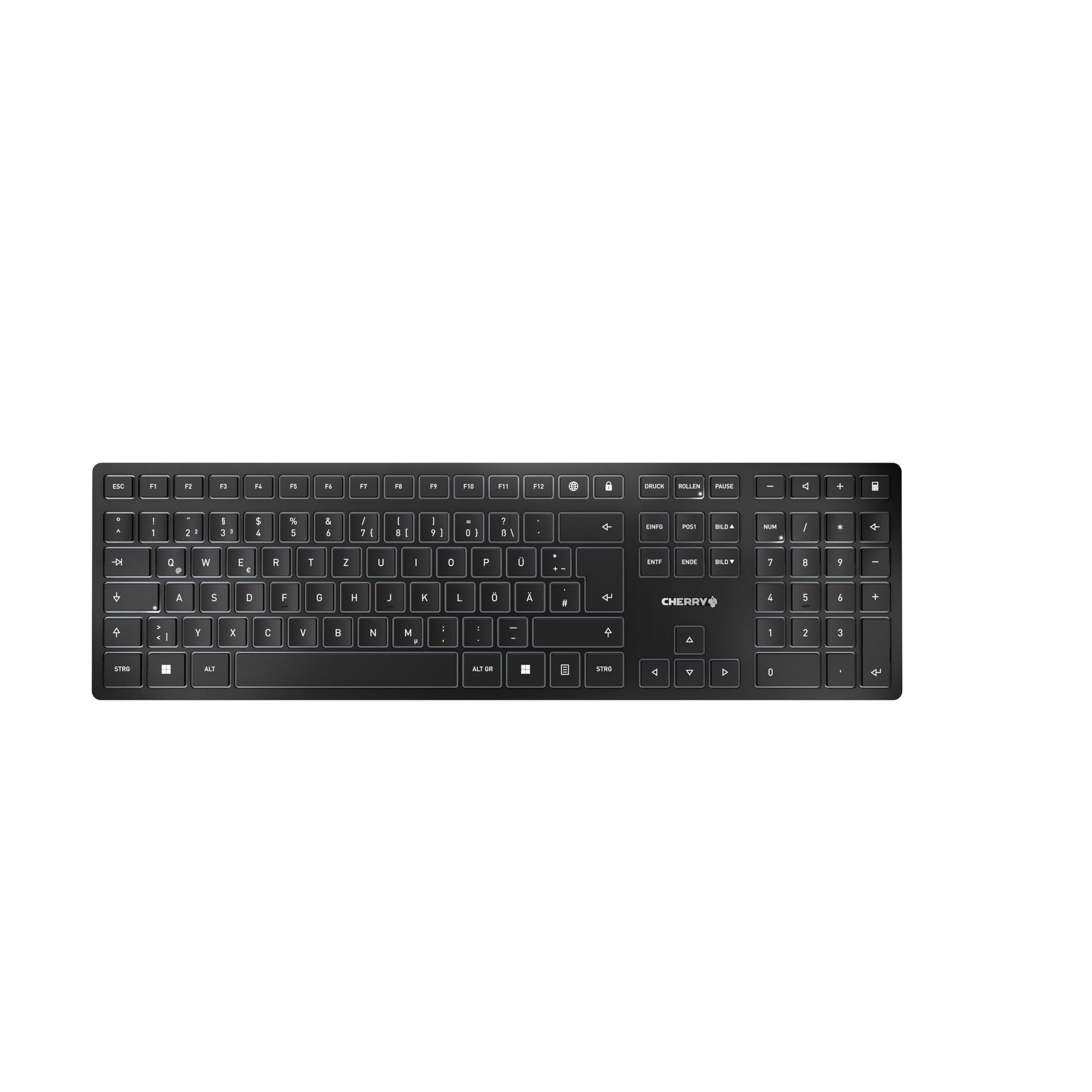 cherry-kw-9100-slim-funk-tastatur-qwertz-schwarz-grau image 1