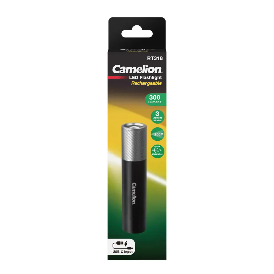 camelion-rt318-cbh-taschenlampe-3w-schwarz image 1