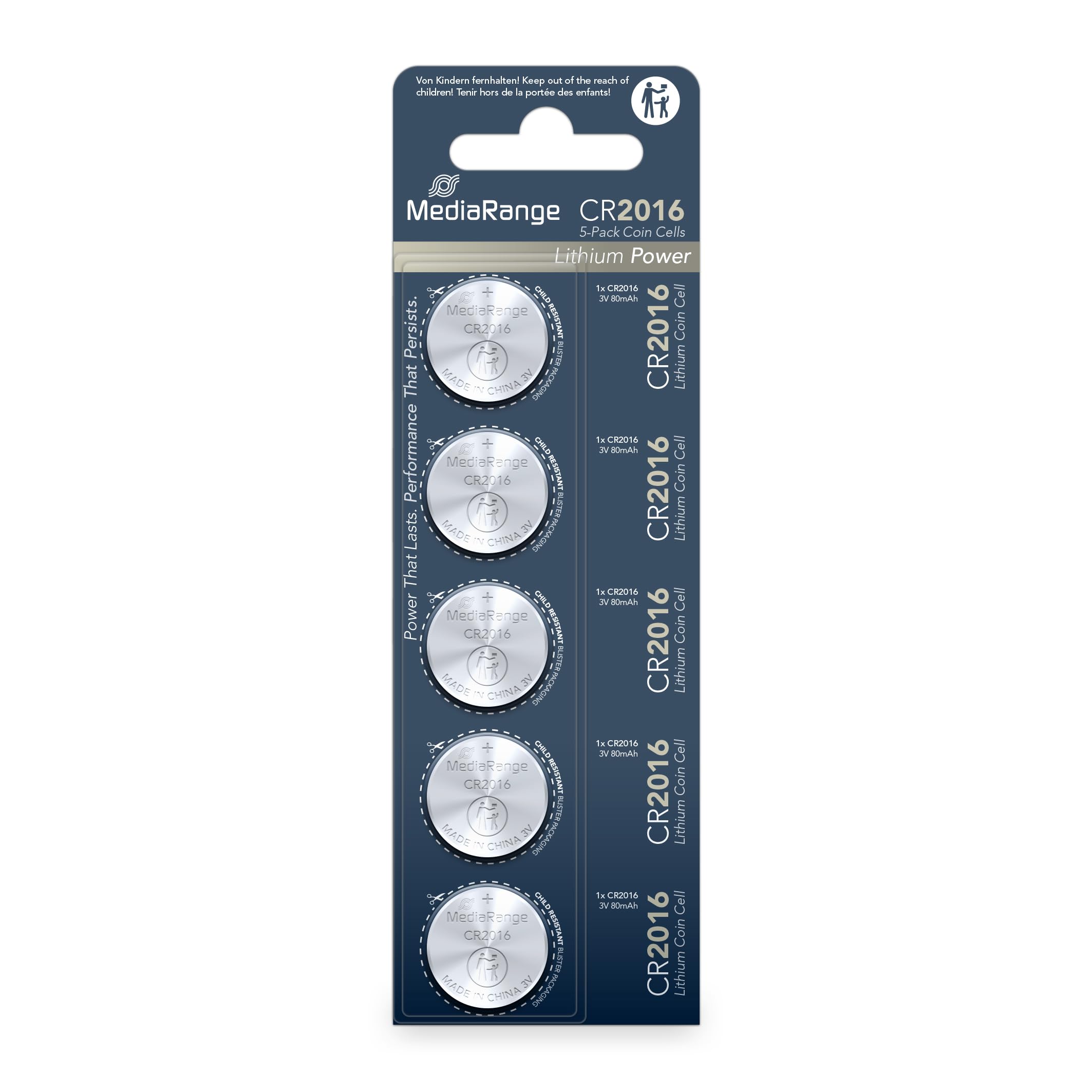 mediarange-lithium-knopfzellen-cr2016-3v-5er-pack image 1