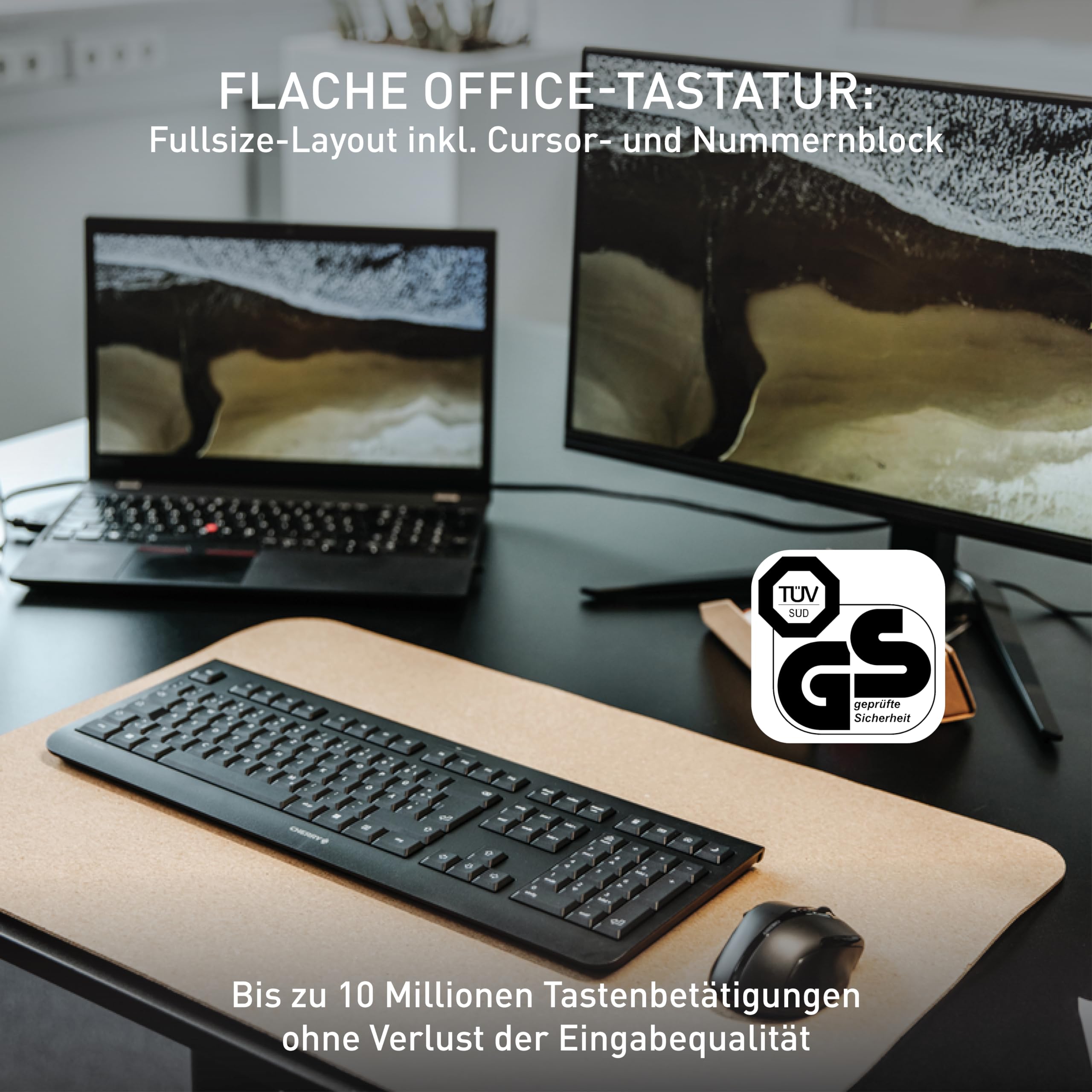 cherry-kw-3000-kabellose-office-tastatur-qwertz-wei-grau image 2