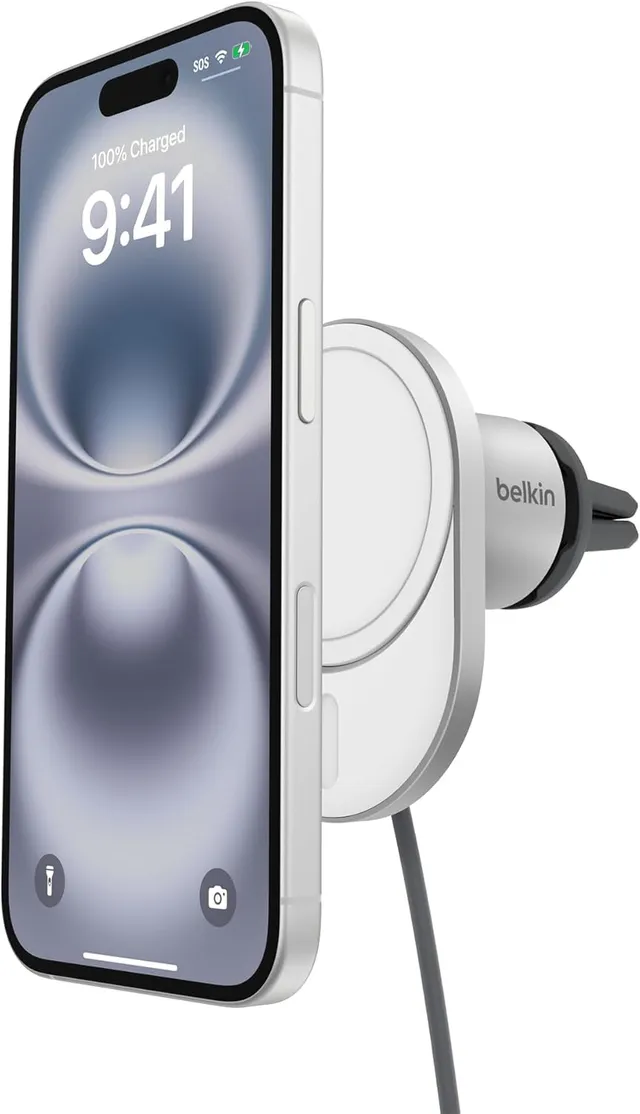 belkin-boostcharge-pro-qi2-magnetisches-kabelloses-kfz-ladeger-t-15w-mit-l-ftung image 1
