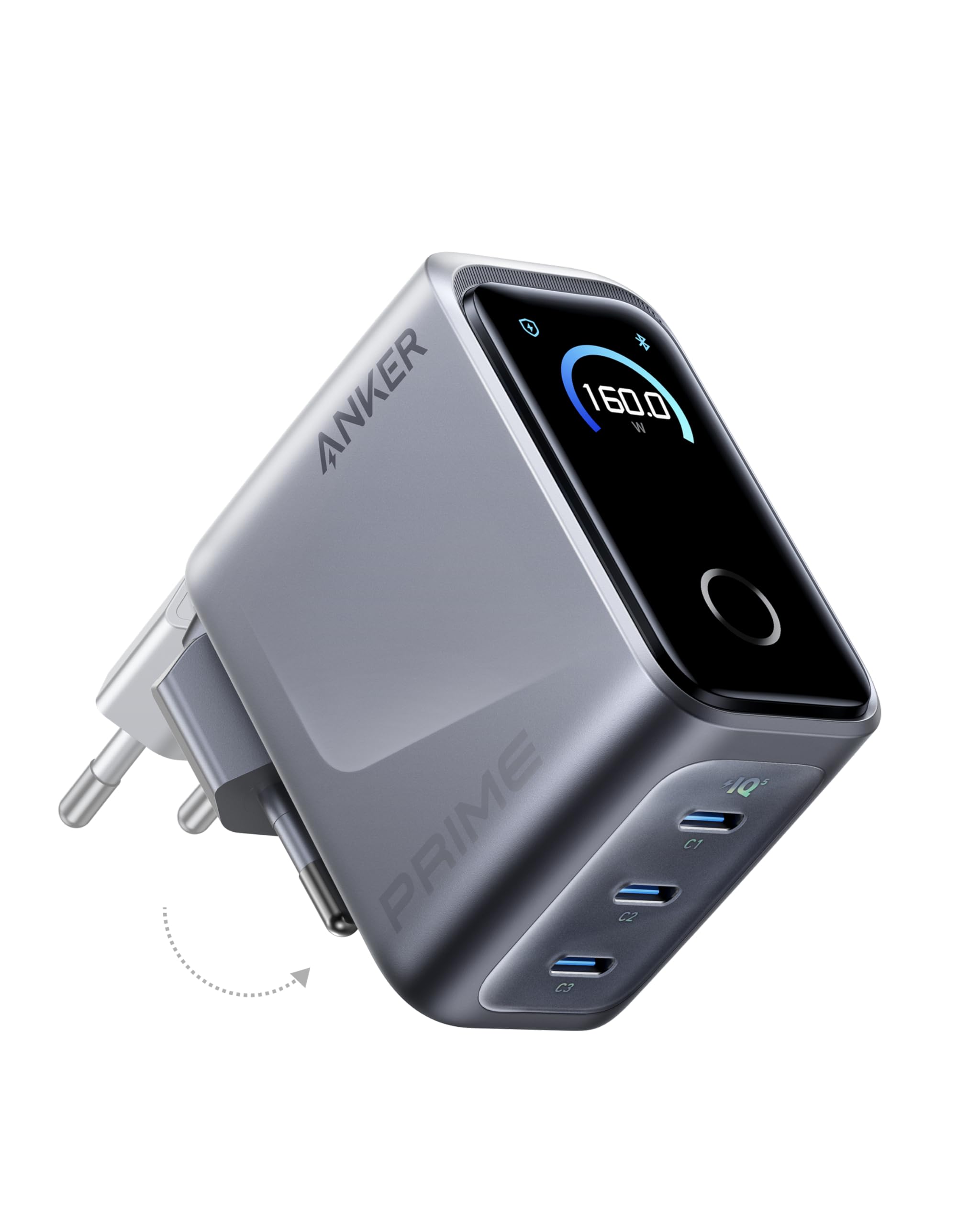 anker-prime-160w-gan-usb-c-ladeger-t-3-port-mit-smart-display image 1