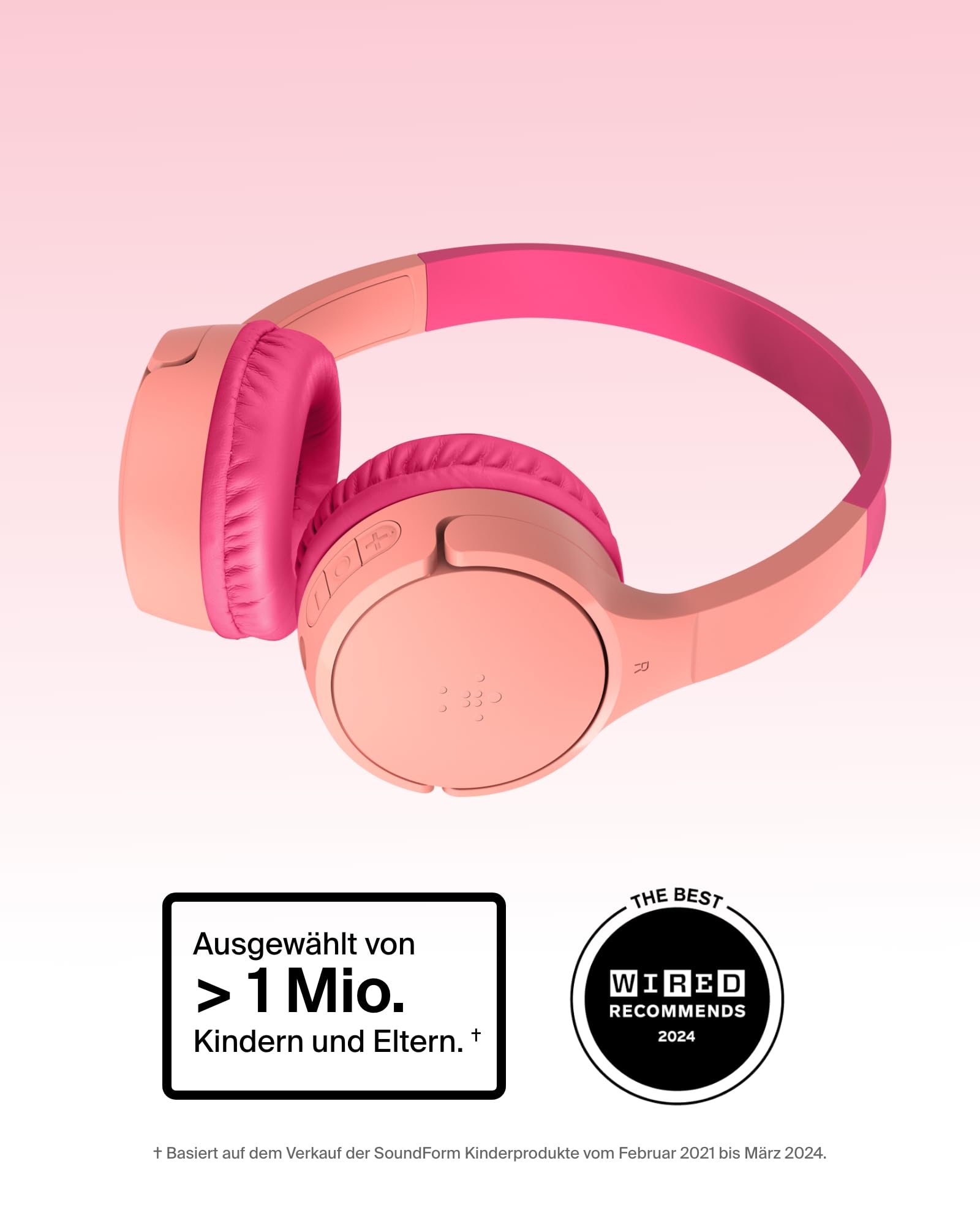 belkin-soundform-mini-kinderkopfh-rer-bluetooth-rosa-30h image 2