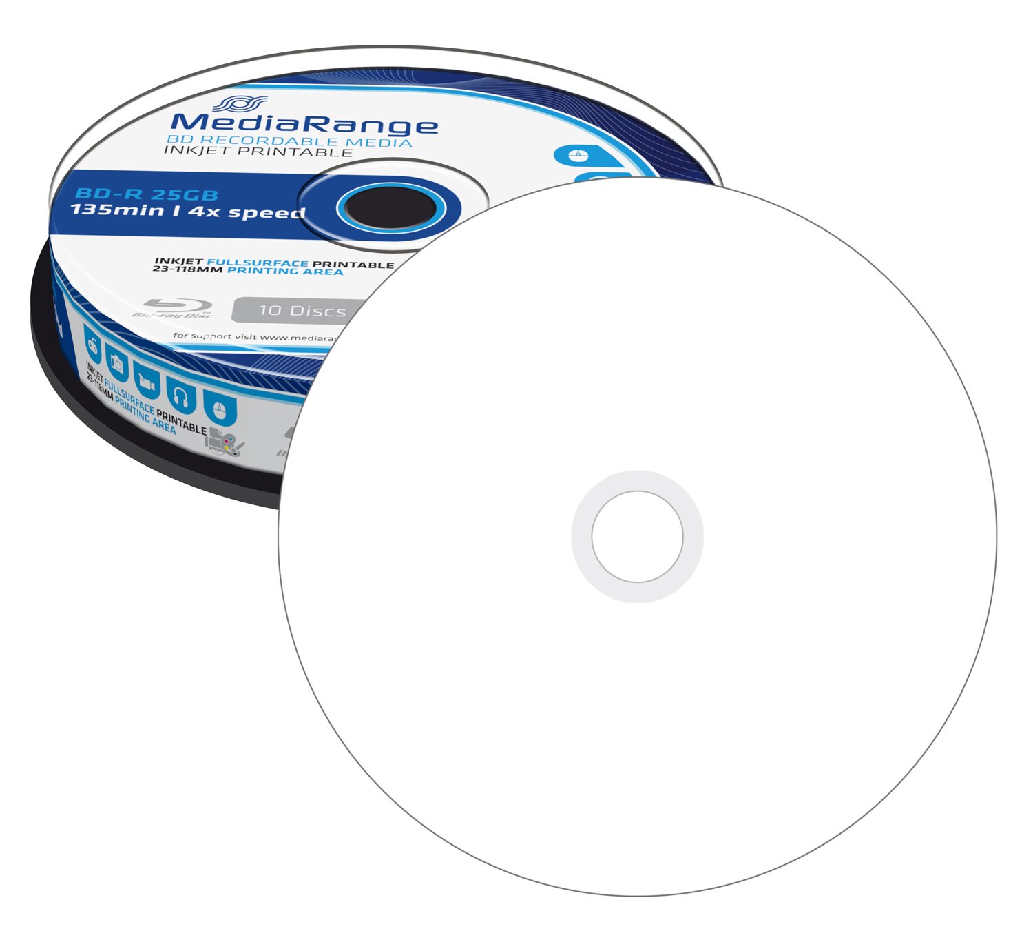 mediarange-bd-r-25-gb-4x-inkjet-bedruckbar-10er-cakebox image 3