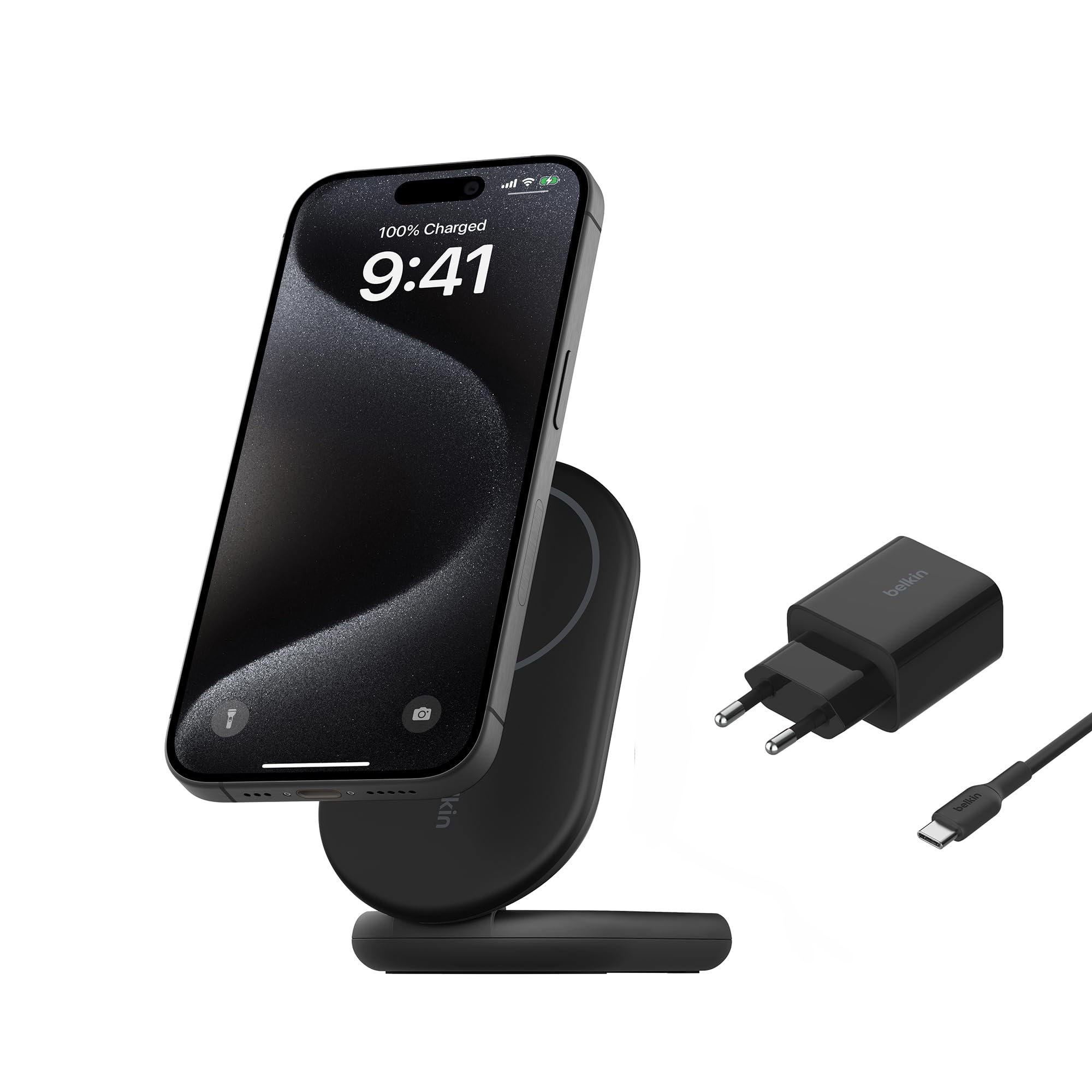 belkin-boostcharge-magnetisches-kabelloses-ladeger-t-qi2-15w-mit-st-nder-schwarz image 1