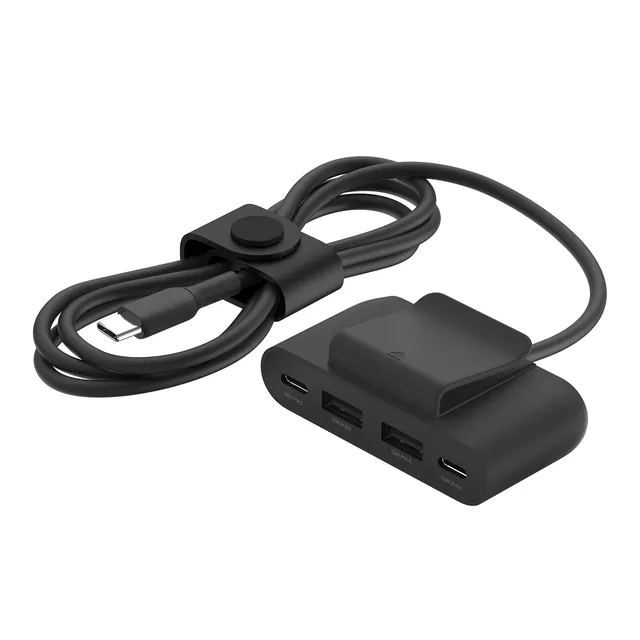 belkin-4-port-usb-splitter-30w-mit-2m-kabel-2x-usb-c-2x-usb-a-schwarz image 1