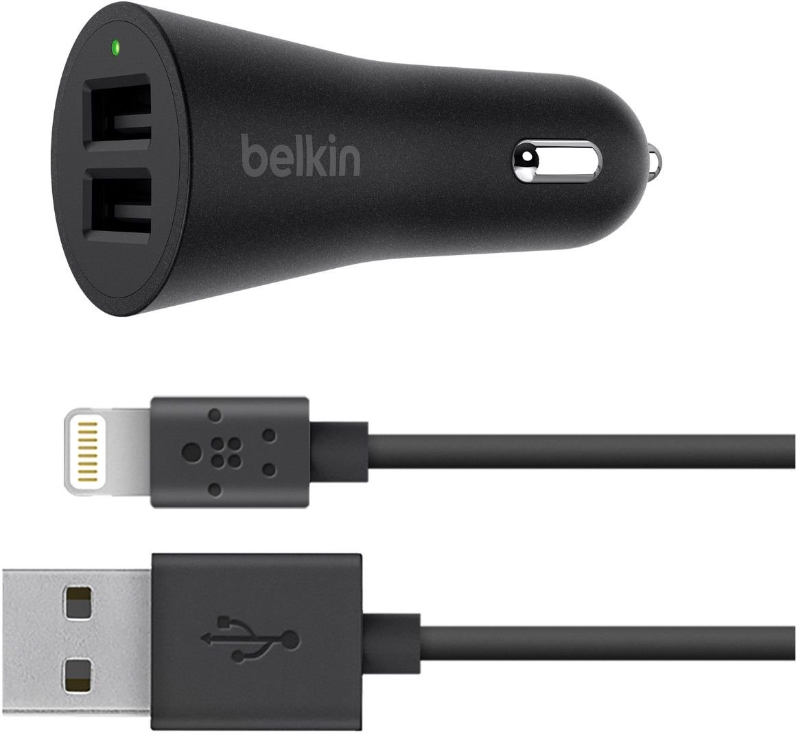 belkin-boost-up-4-8a-kfz-ladeger-t-2-port-usb-a-24w-mit-lightning-kabel-1-2m-sch image 1