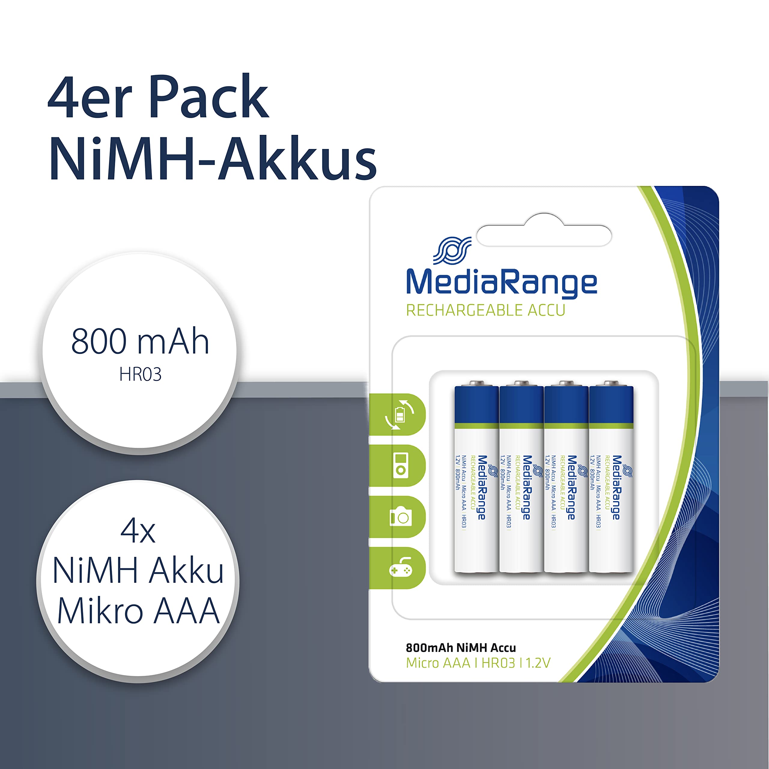 mediarange-nimh-akkus-micro-aaa-hr03-1-2v-800mah-4er-pack image 2