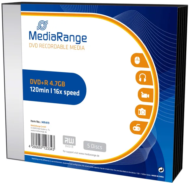 mediarange-dvd-r-4-7-gb-120-min-16x-5er-slimcase-pack image 1
