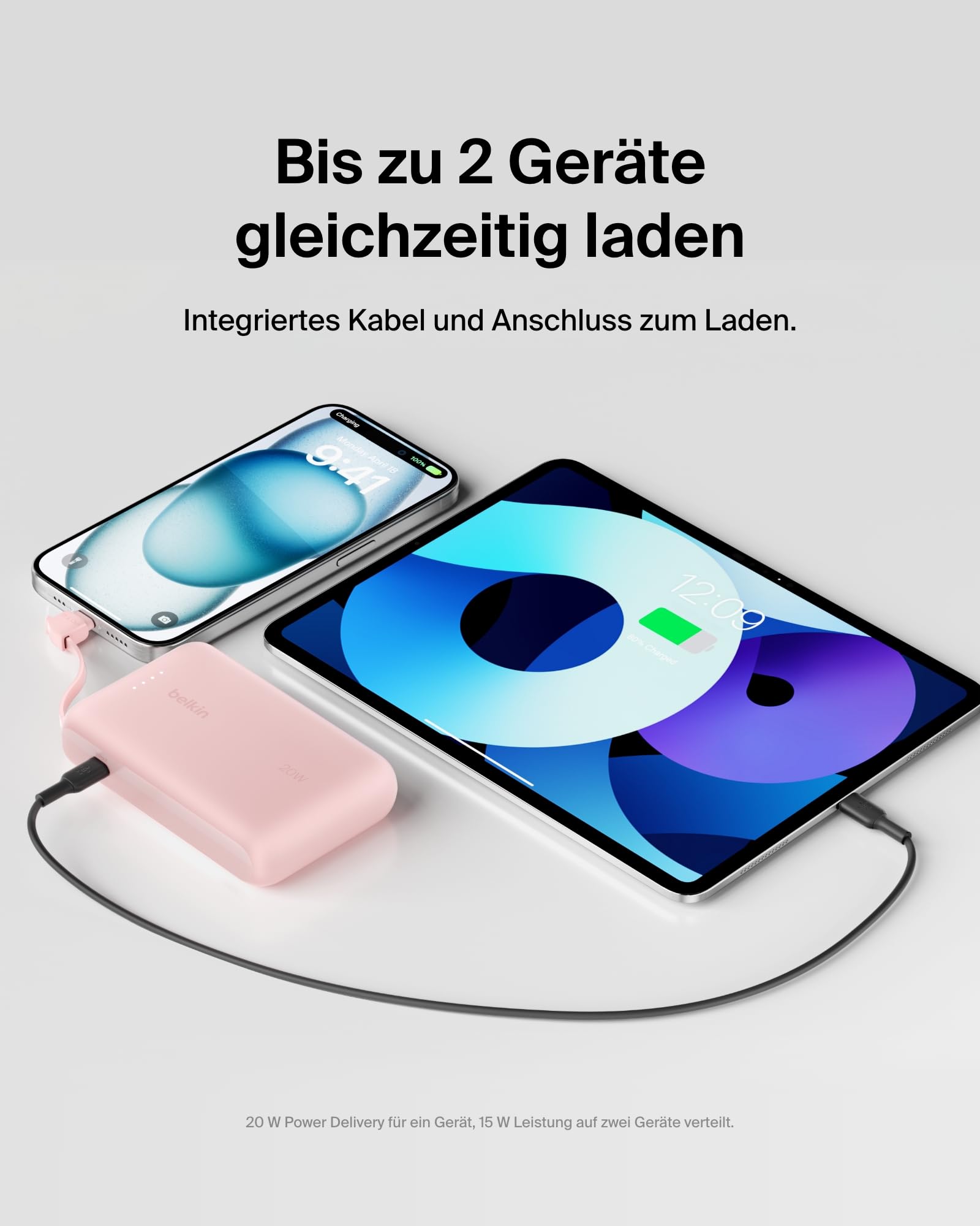 belkin-boostcharge-powerbank-10000mah-mit-usb-c-kabel-rosa-20w image 3