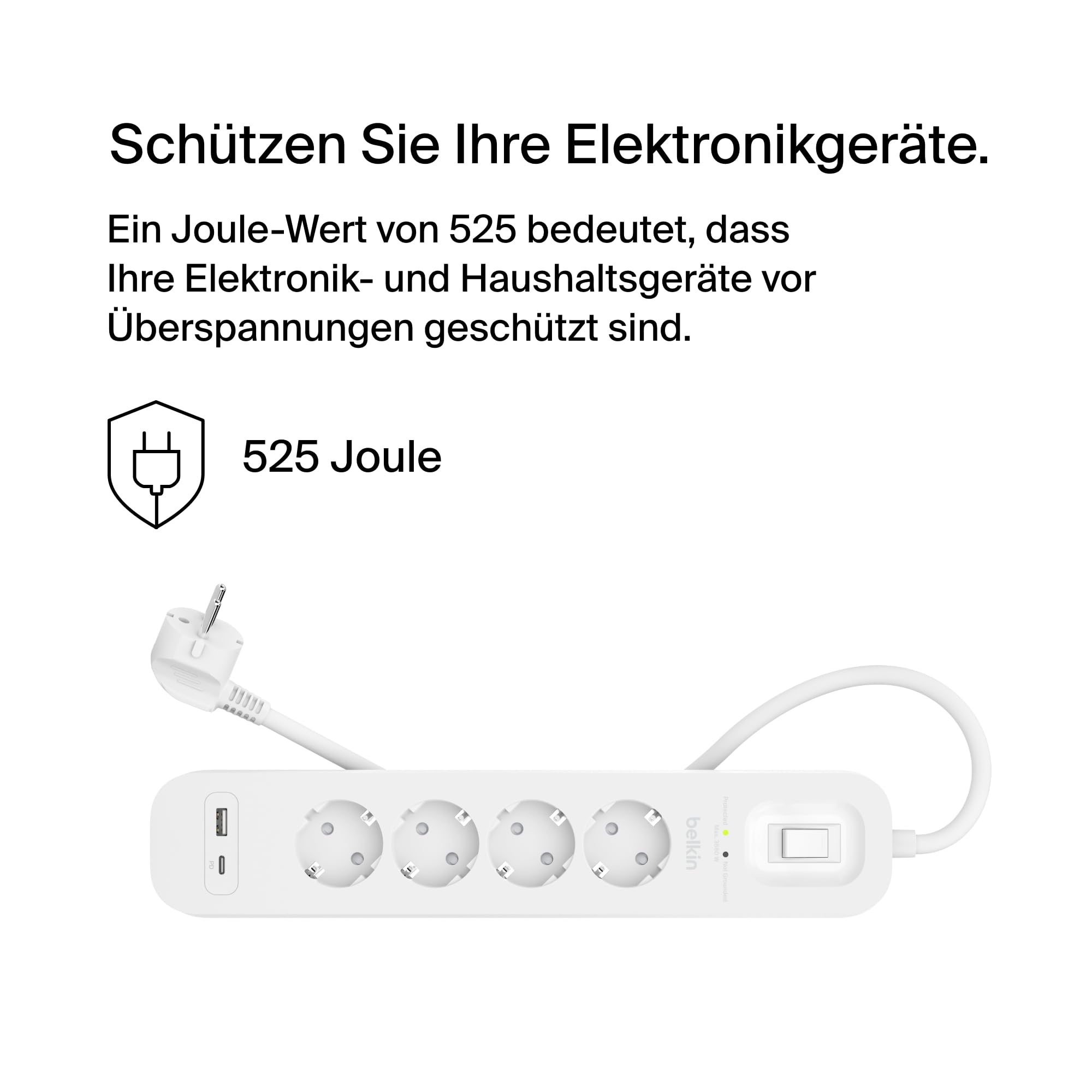 belkin-4-fach-steckdosenleiste-mit-berspannungsschutz-usb-c-usb-a-2m-525j image 2