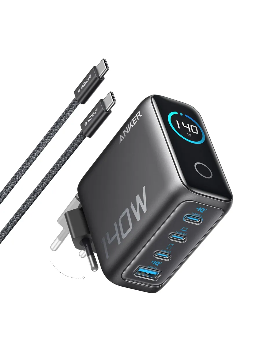 anker-140w-4-port-usb-c-gan-ladeger-t-mit-display-touch-control image 1