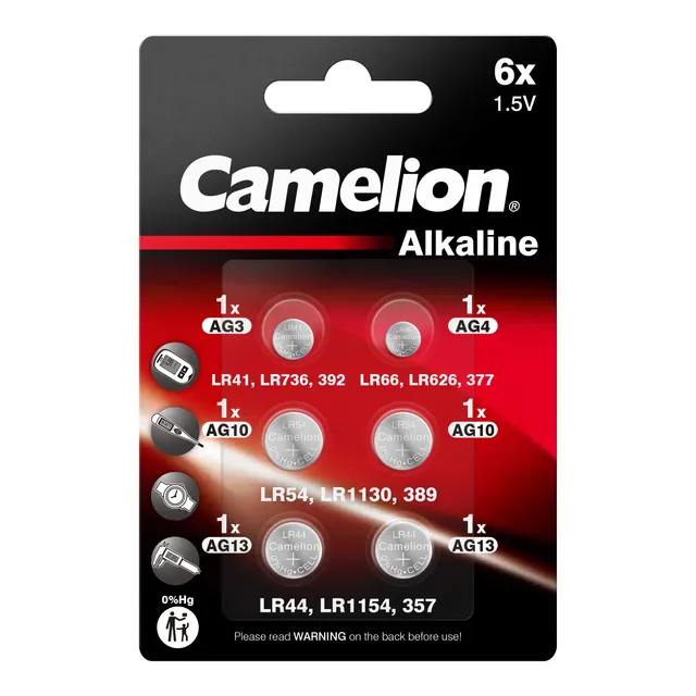 camelion-ag-alkali-knopfzellen-6er-pack-ag3-ag4-ag10-ag13 image 1