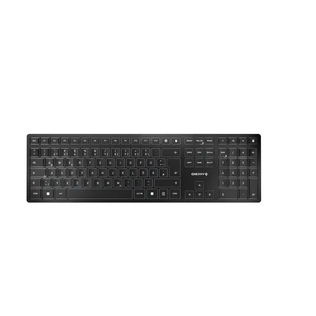 cherry-kw-9100-slim-funk-tastatur-qwertz-schwarz-grau image 1