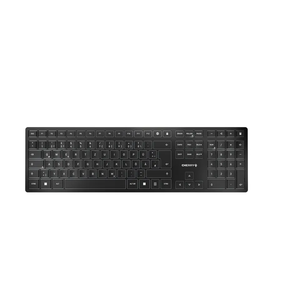 cherry-kw-9100-slim-funk-tastatur-qwertz-schwarz-grau image 1