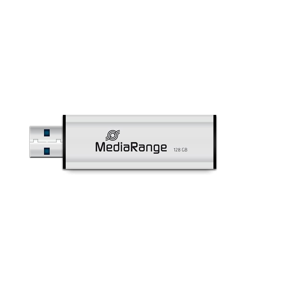 mediarange-usb-stick-128gb-usb-3-2-gen-1-silber-mit-schiebemechanismus image 1
