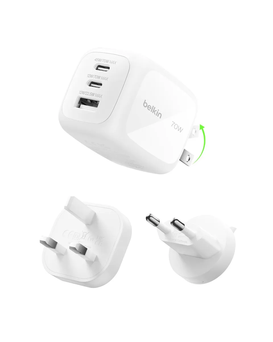 belkin-boostcharge-pro-70w-3-port-gan-ladeger-t-mit-reisestecker image 1