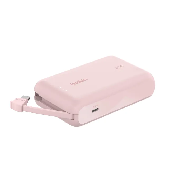 belkin-boostcharge-powerbank-10000mah-mit-usb-c-kabel-rosa-20w image 1